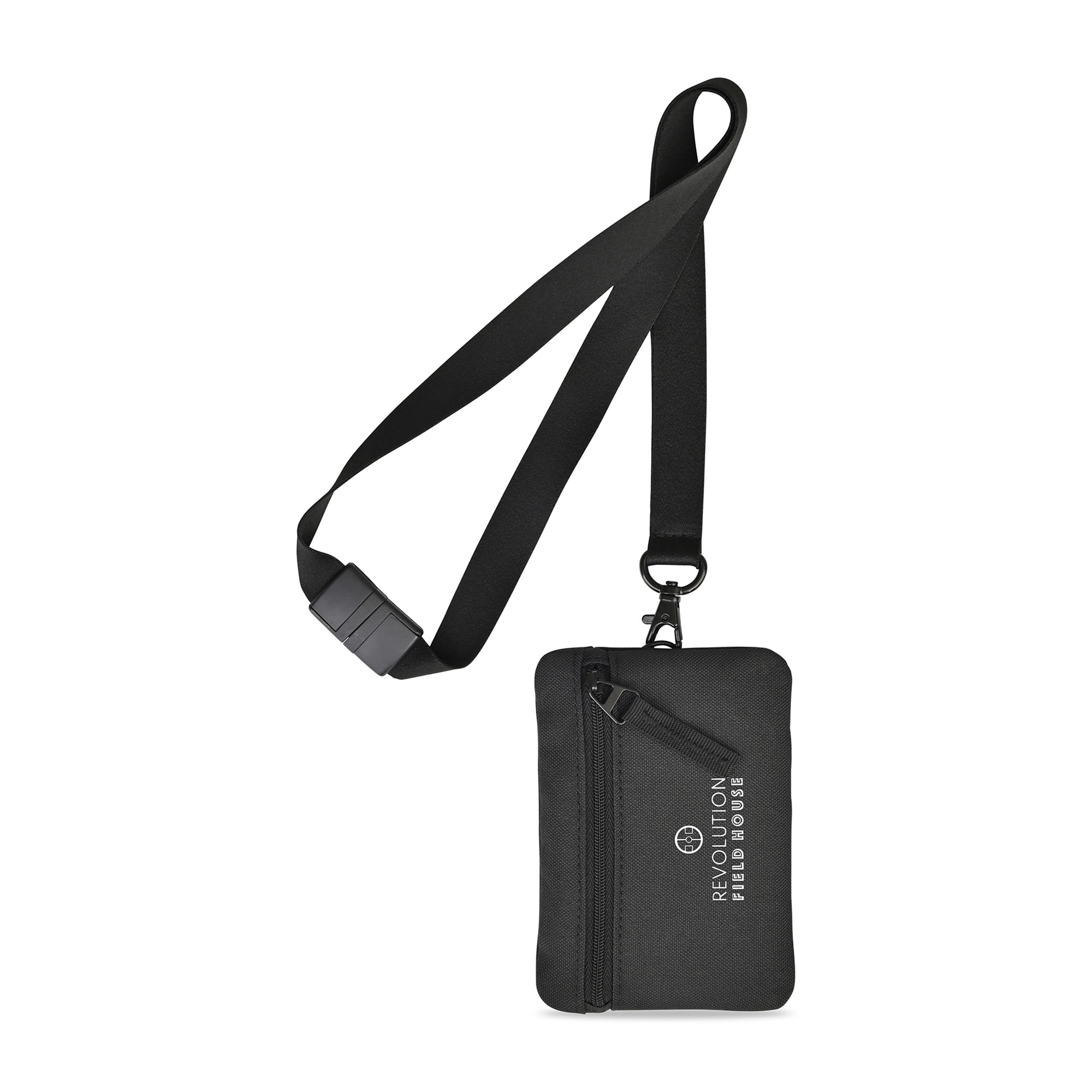Picture of Rally Recycled ID Pouch Lanyard - Black