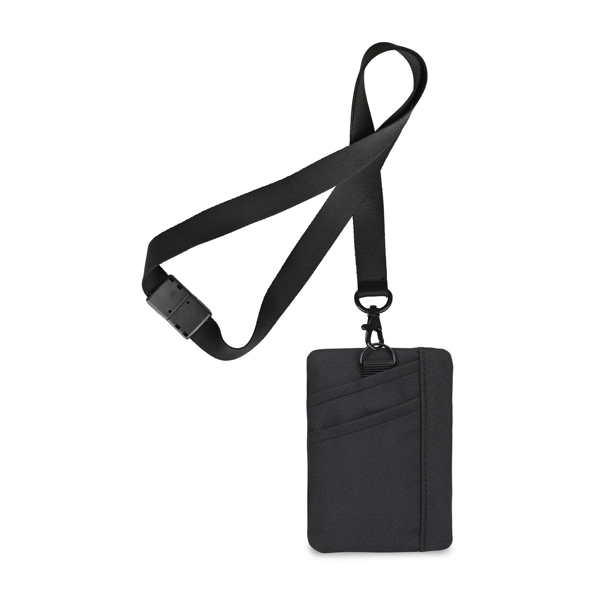 Picture of Rally Recycled ID Pouch Lanyard - Black
