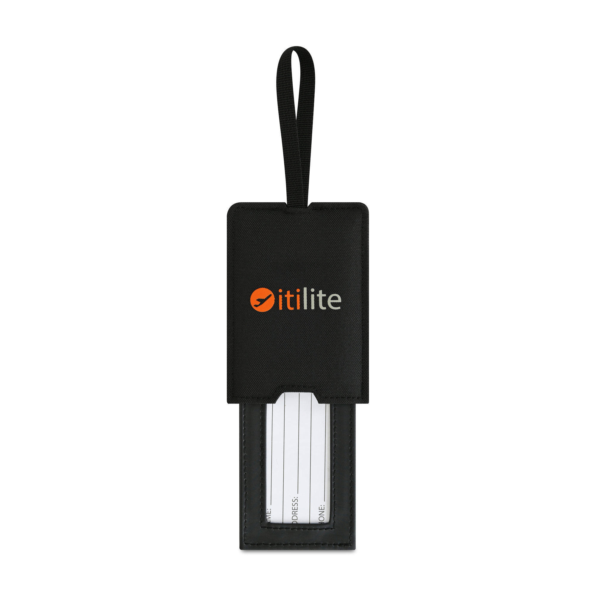 Picture of Venture Out Recycled rPET Luggage Tag - Black