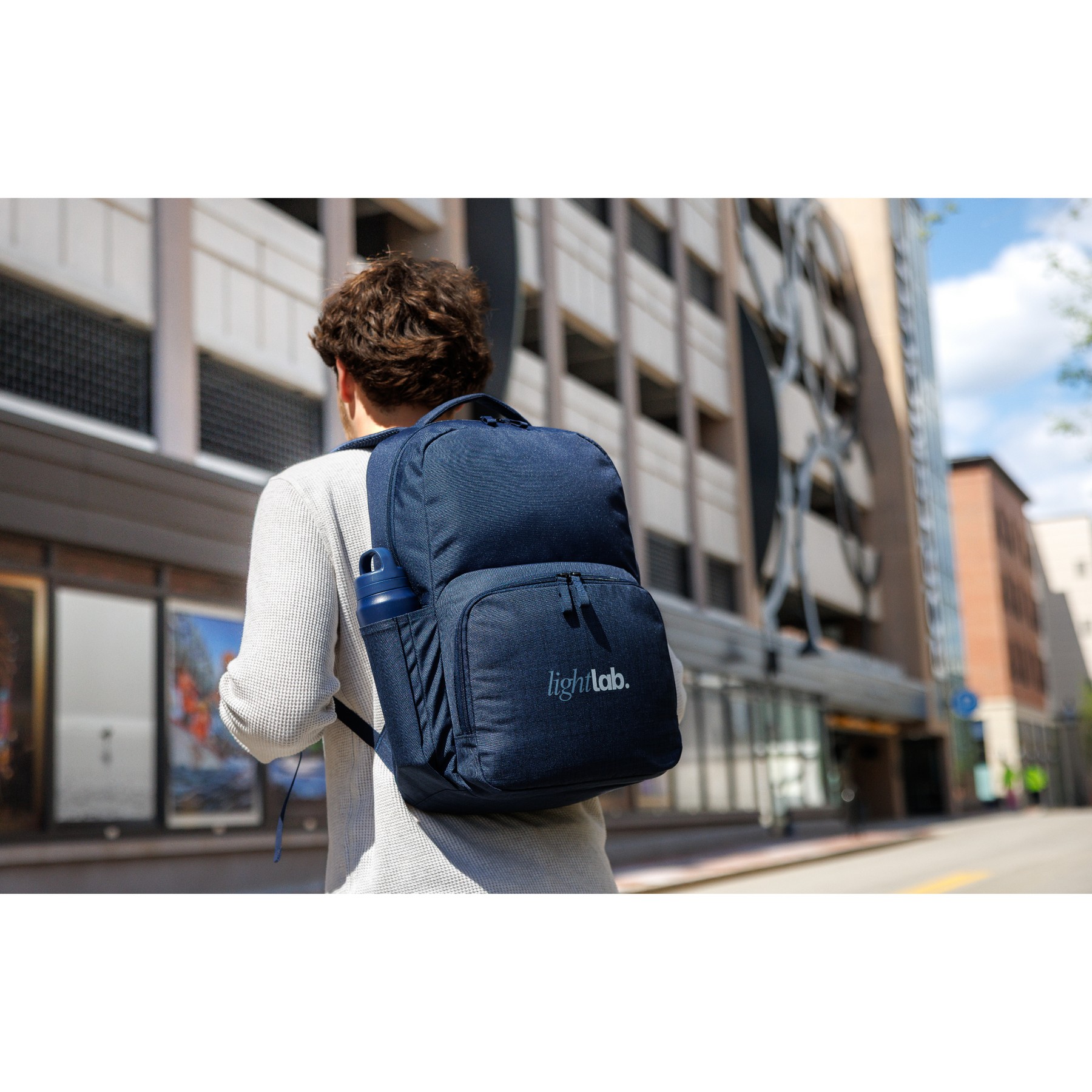 Picture of Fletcher Recycled rPET Laptop Backpack - Navy Heather