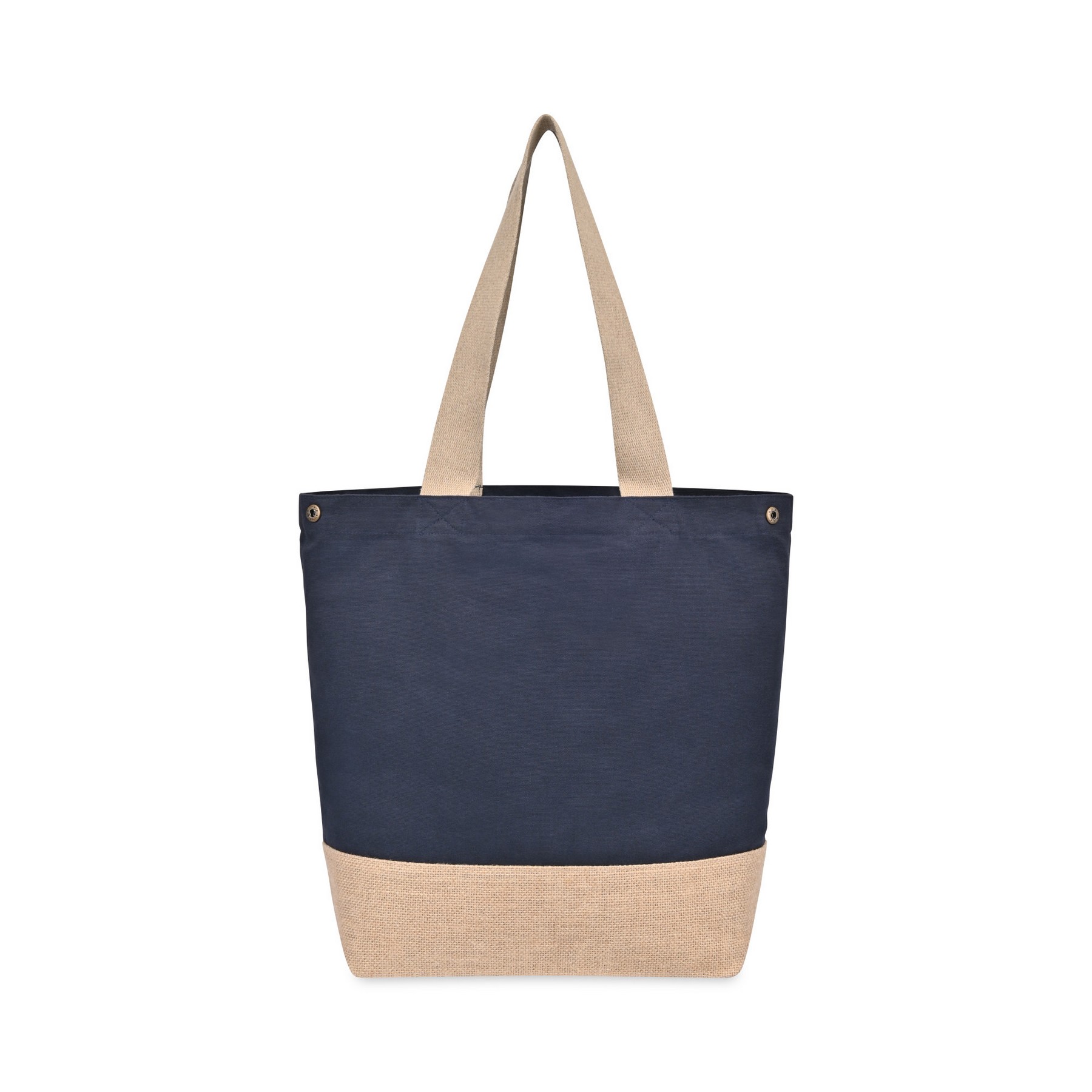 Picture of Recycled Cotton Canvas Jute Tote - AWARE - Navy