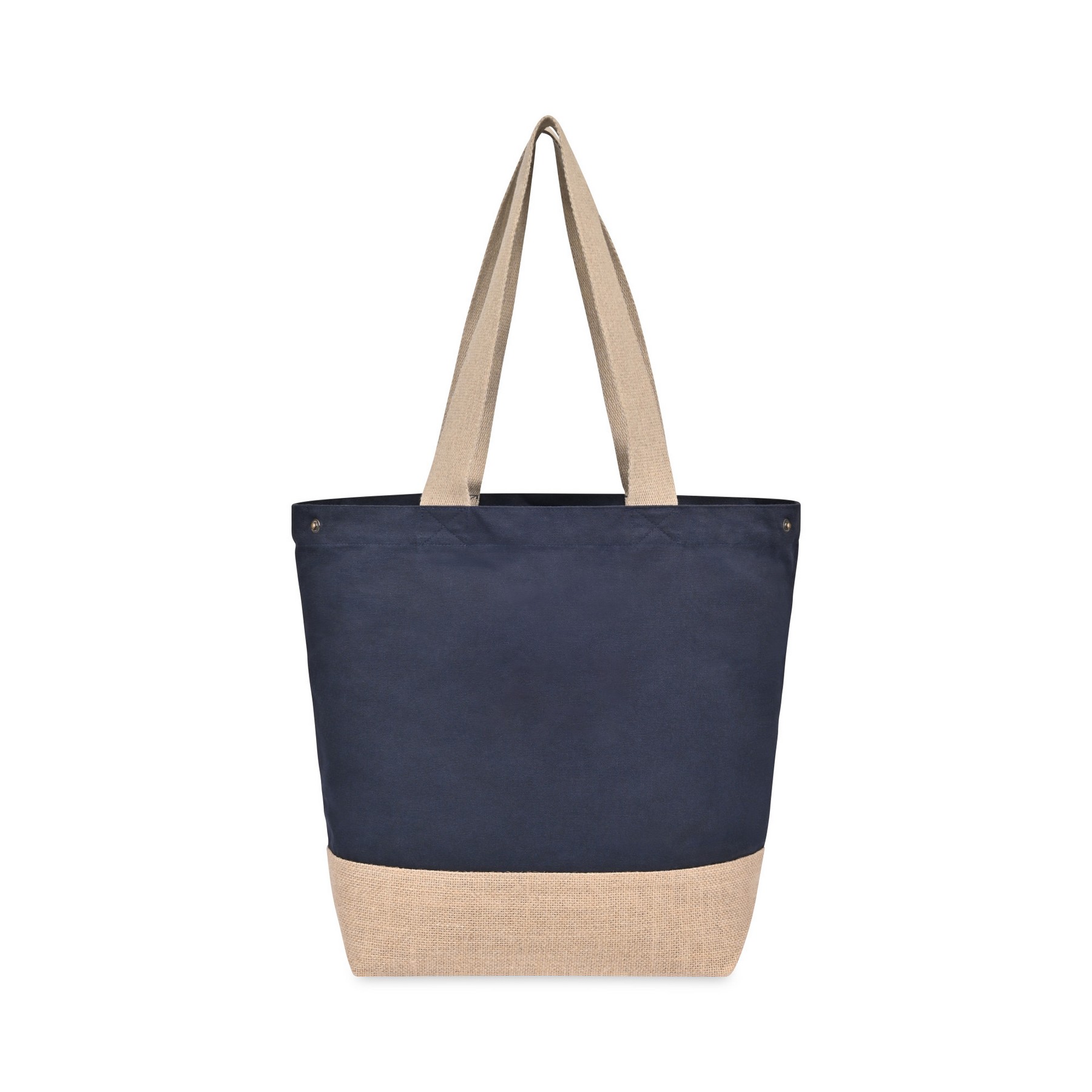 Picture of Recycled Cotton Canvas Jute Tote - AWARE - Navy