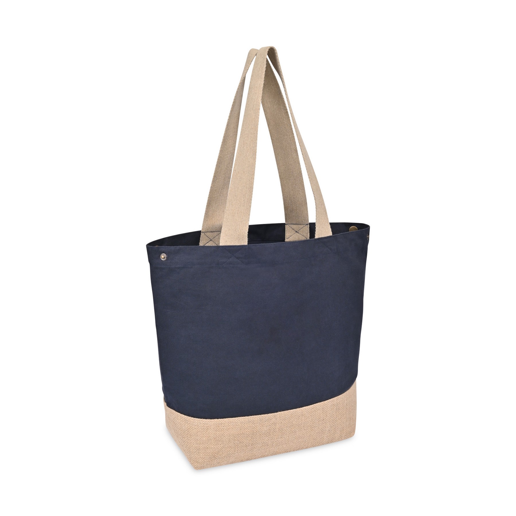 Picture of Recycled Cotton Canvas Jute Tote - AWARE - Navy