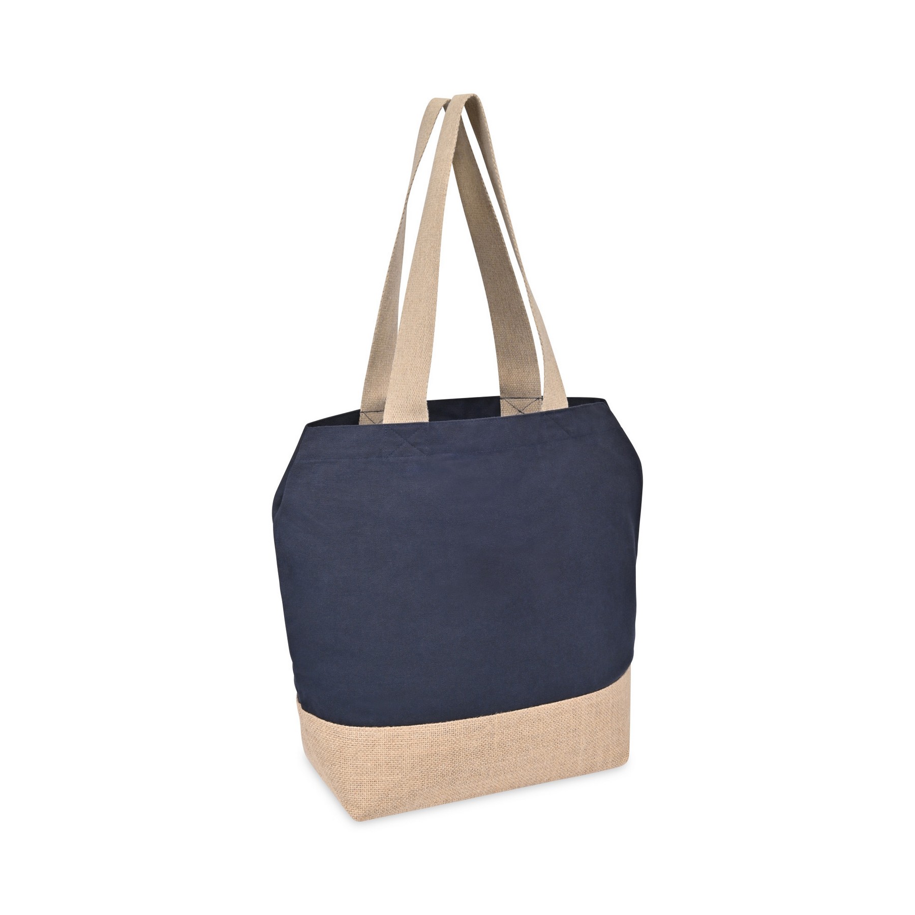 Picture of Recycled Cotton Canvas Jute Tote - AWARE - Navy