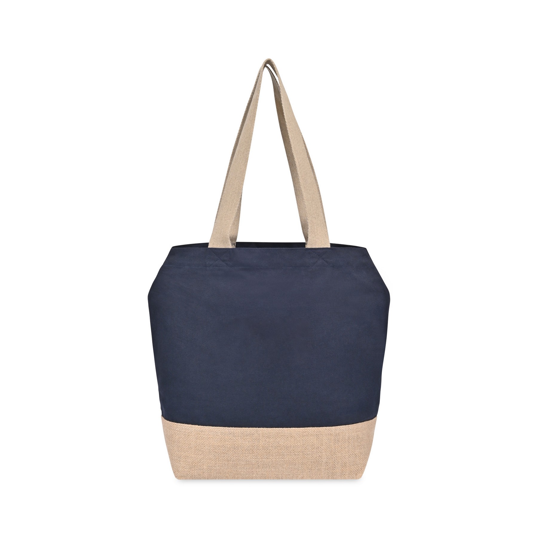 Picture of Recycled Cotton Canvas Jute Tote - AWARE - Navy
