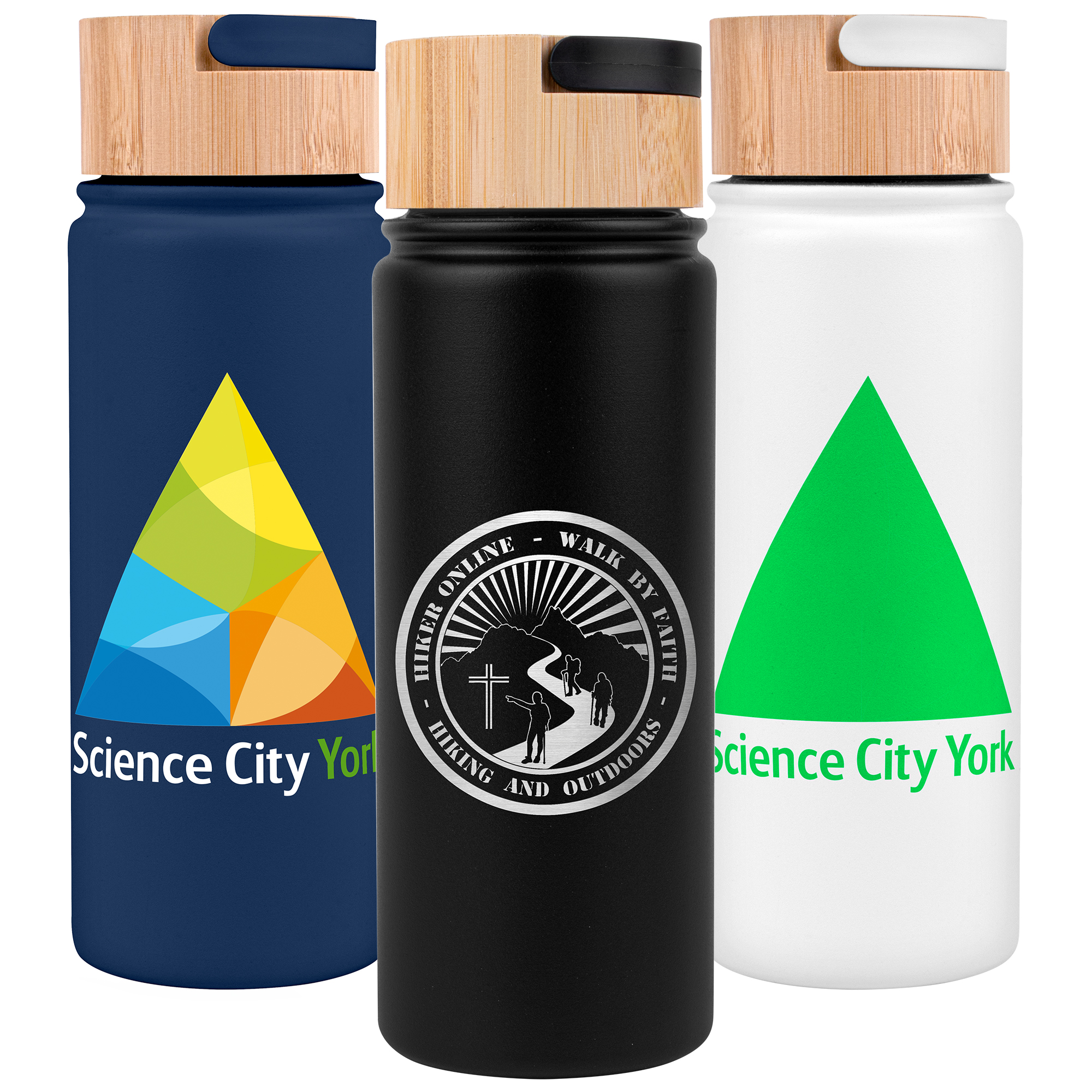 Picture of 20 Oz. Vacuum-Sealed Stainless Water Bottle w/Bamboo Lid