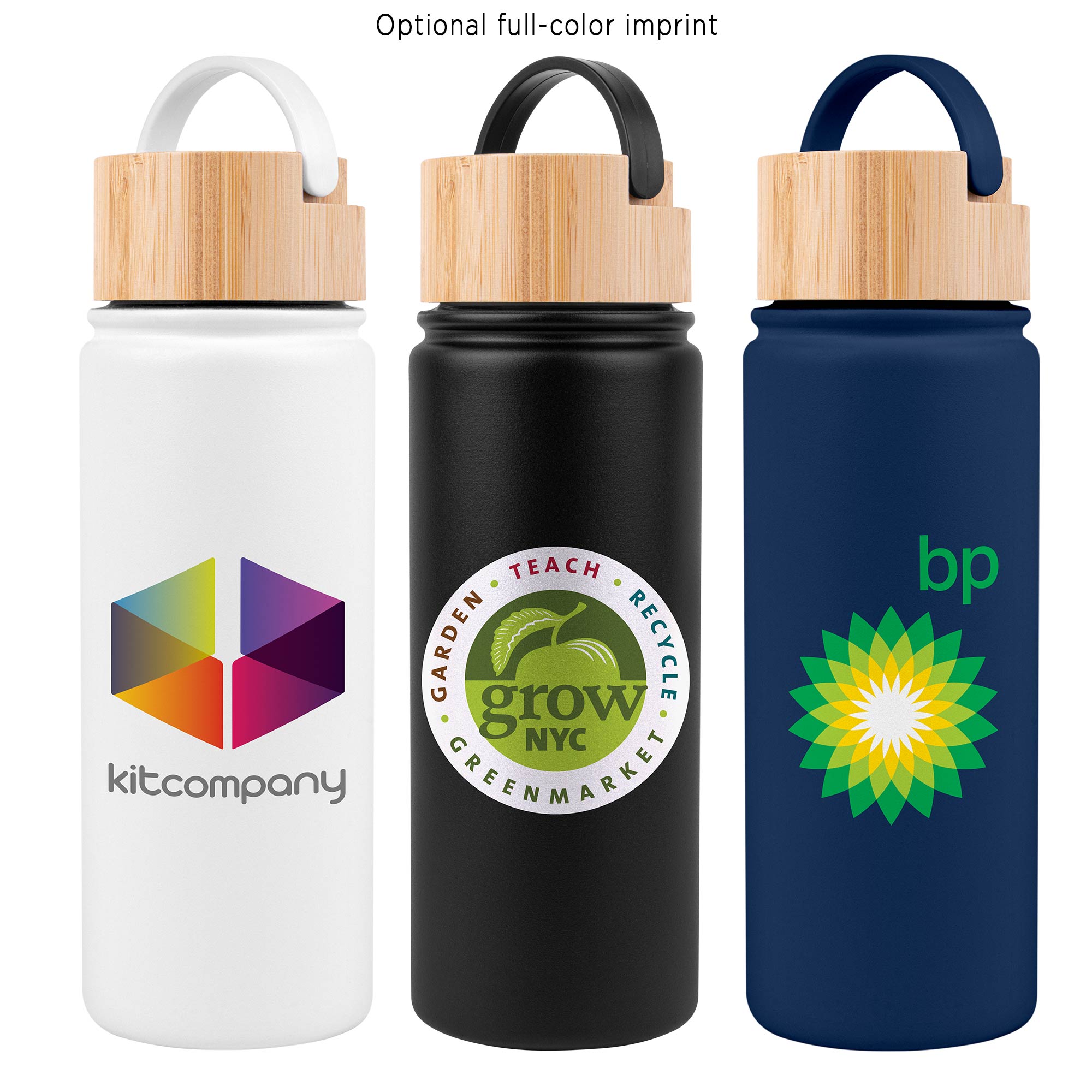 Picture of 20 Oz. Vacuum-Sealed Stainless Water Bottle w/Bamboo Lid