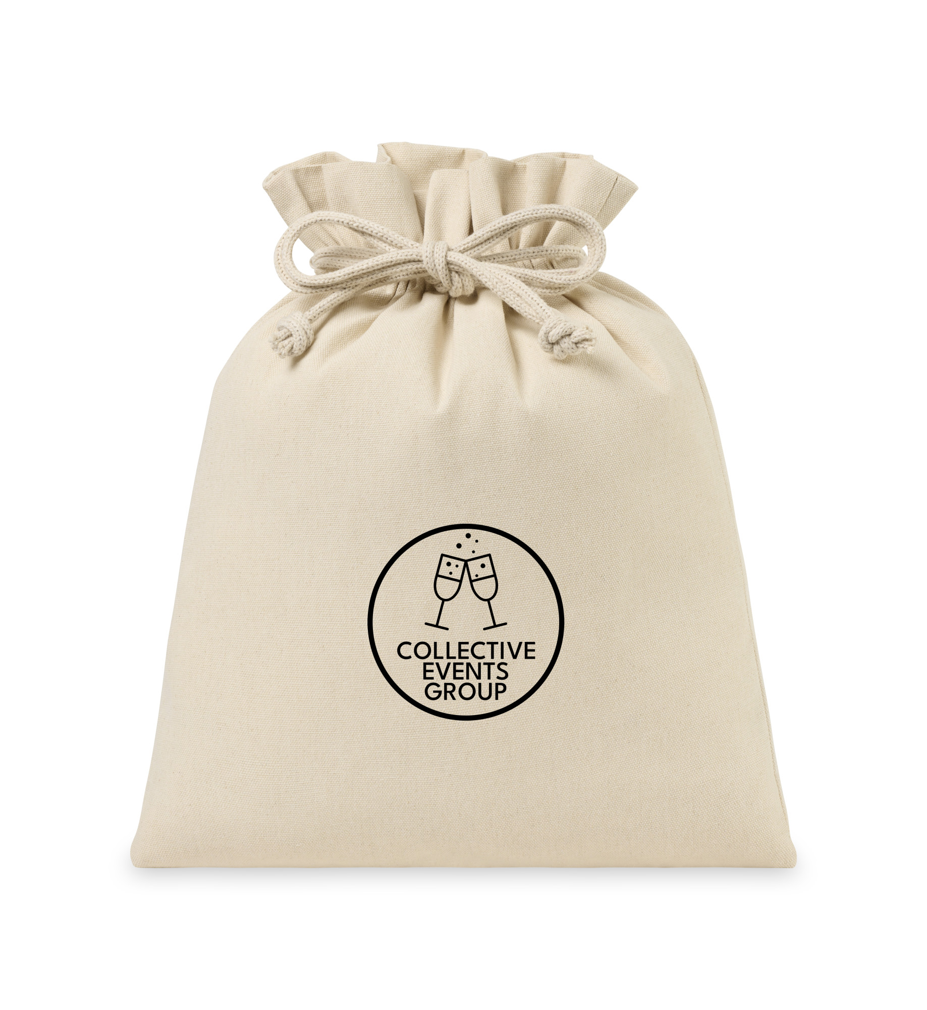 Picture of Canvas Drawstring Gift Bag - Large - Natural