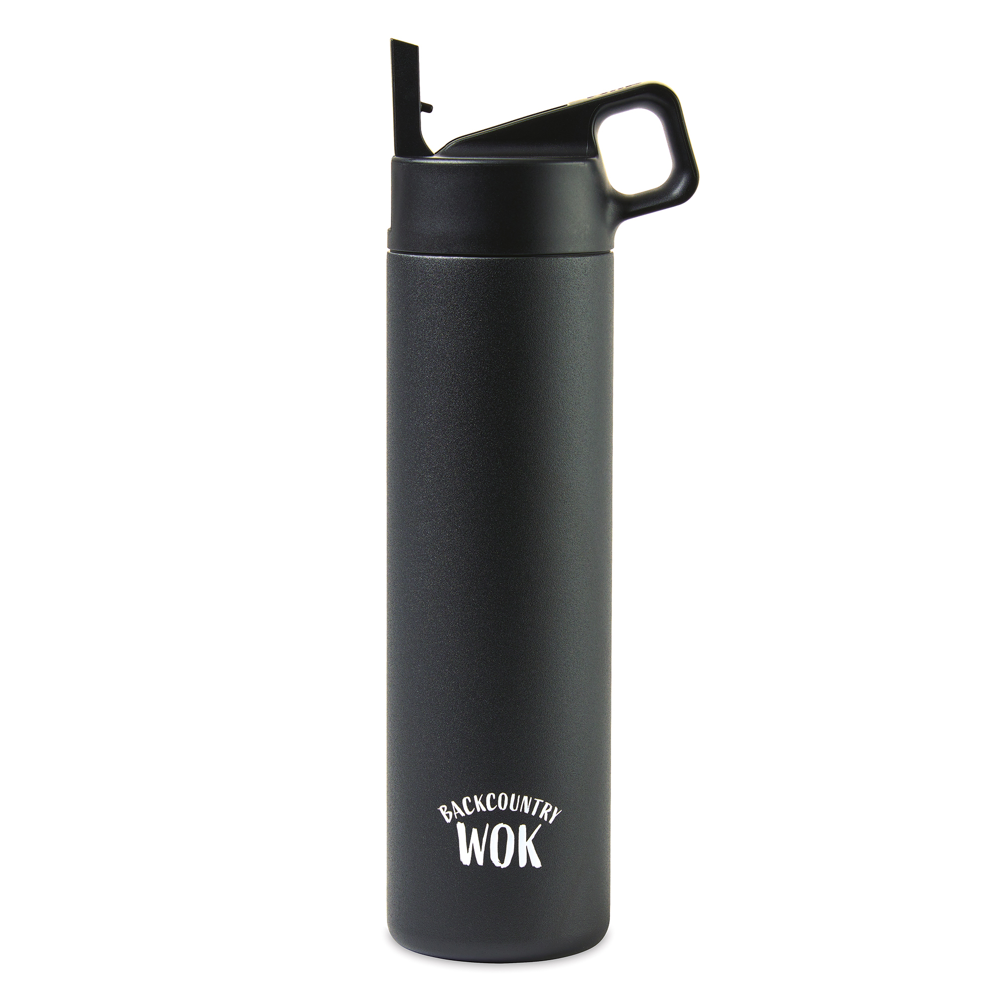 Picture of MiiR Vacuum Insulated Wide Mouth Leakproof Straw Lid Bottle - 20 Oz. - Black Powder