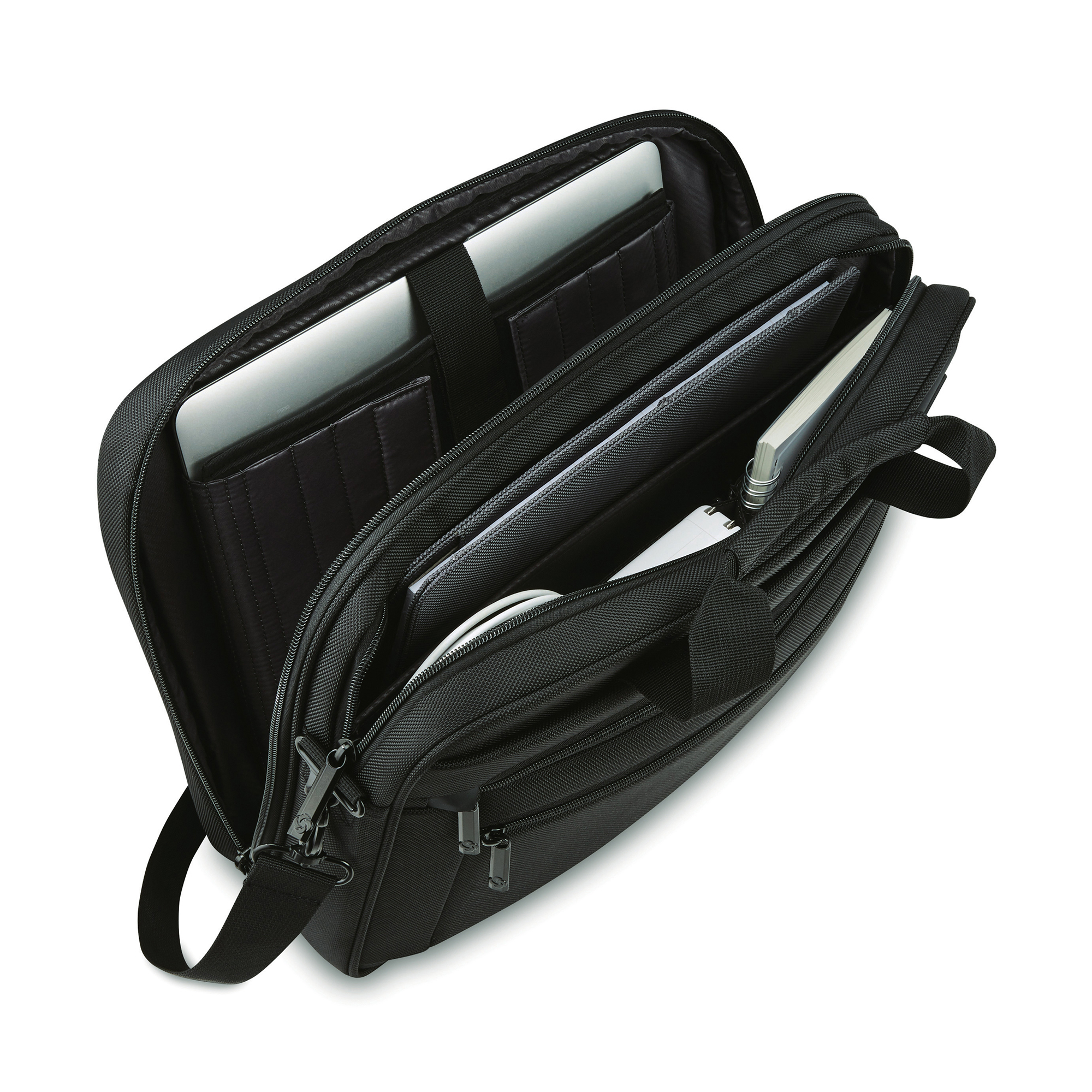 Picture of Samsonite Classic Business Perfect Fit Two Gusset Laptop Portfolio - Black
