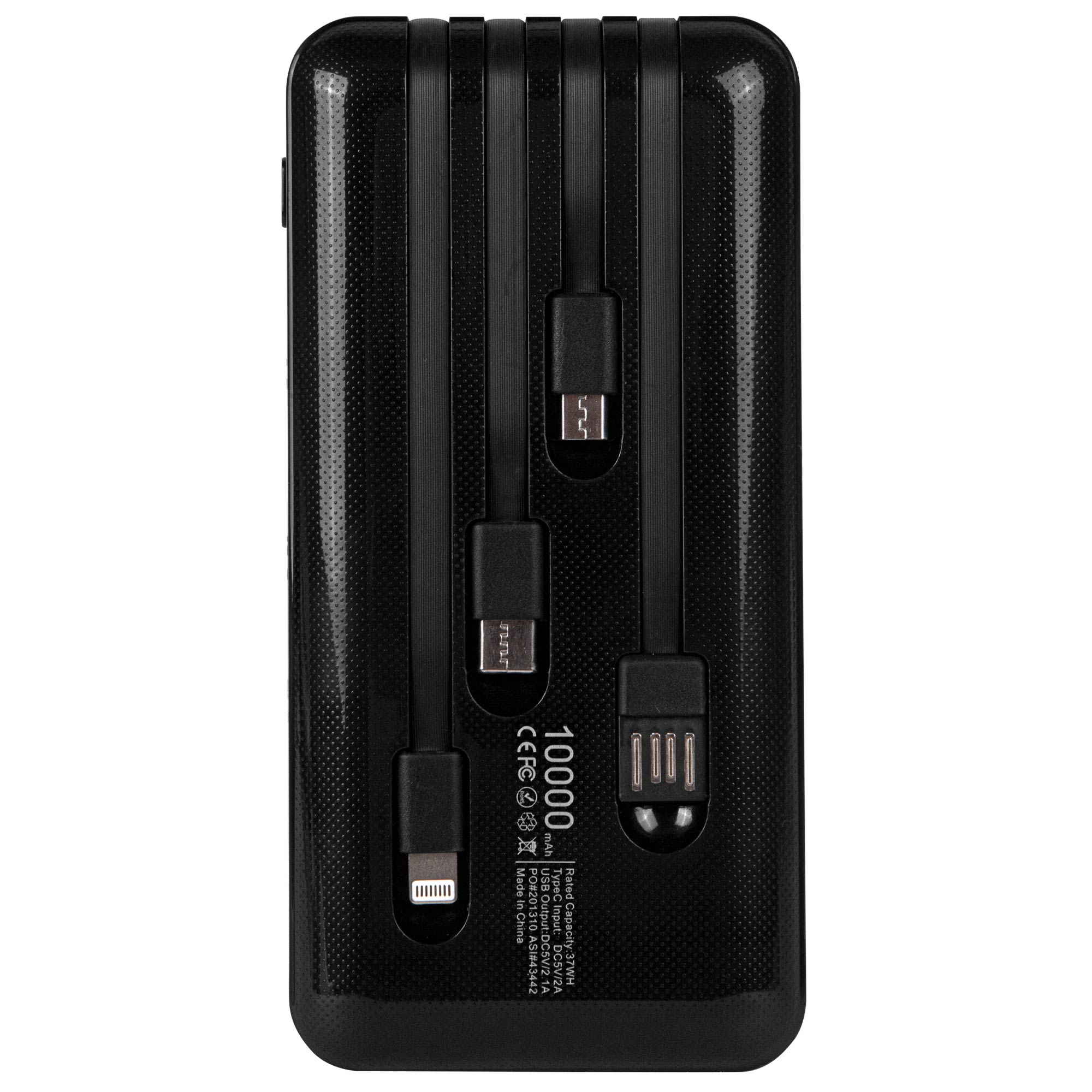 Picture of 10,000 mAh Power Bank w/Built-In Charge Cables