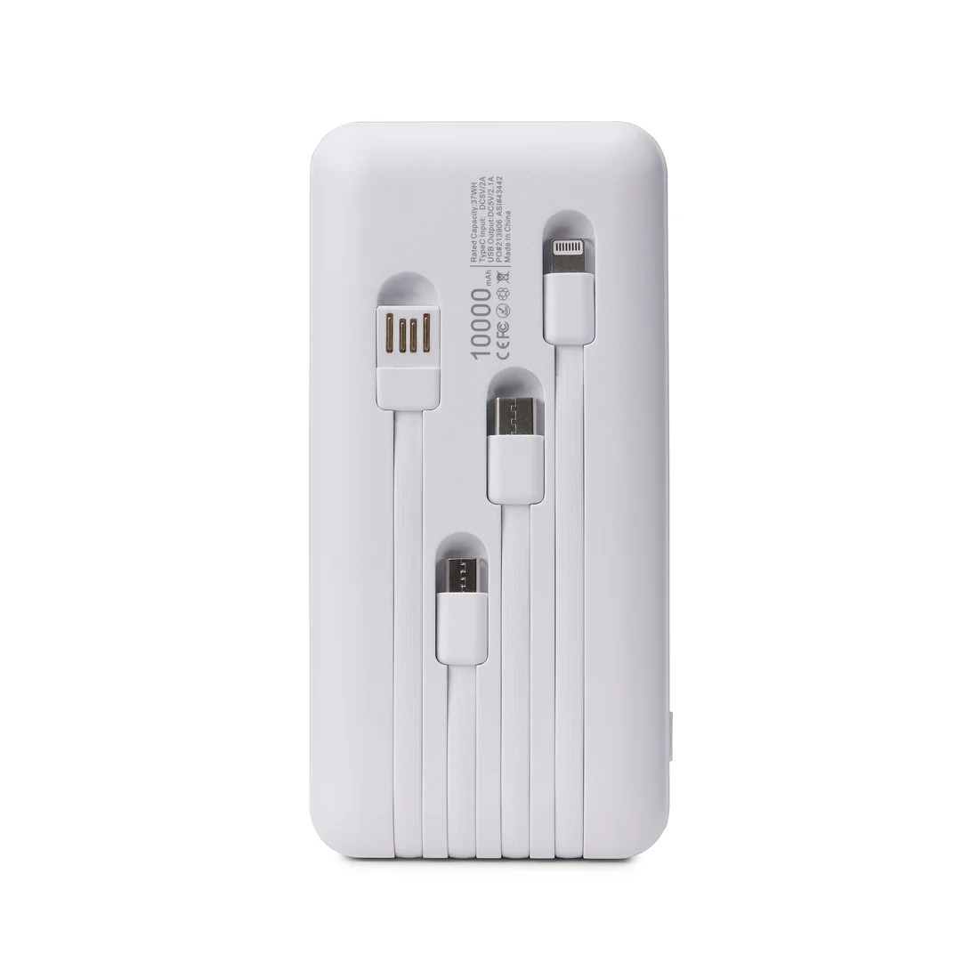 Picture of 10,000 mAh Power Bank w/Built-In Charge Cables
