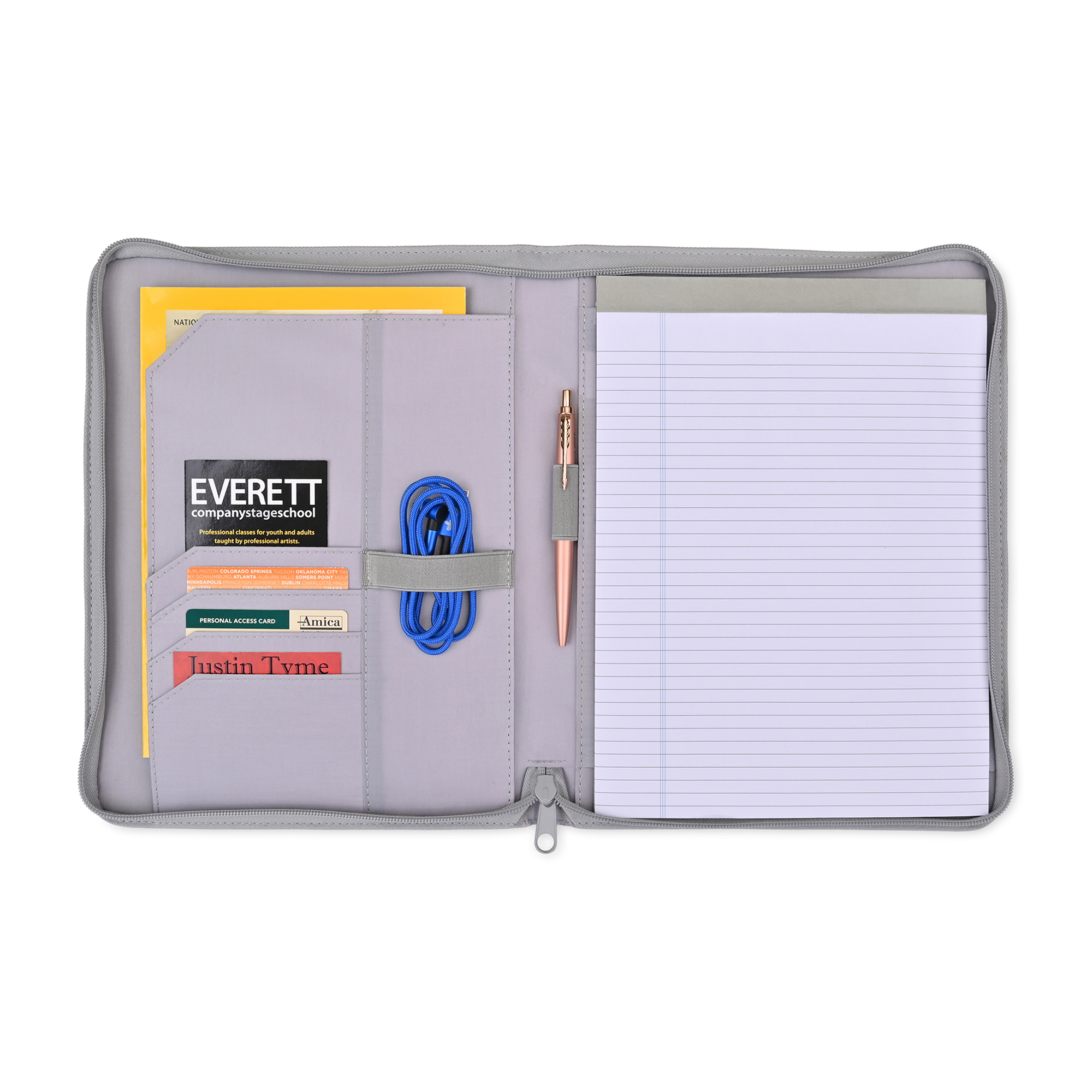 Picture of Morgan Executive Zippered Padfolio - Greystone