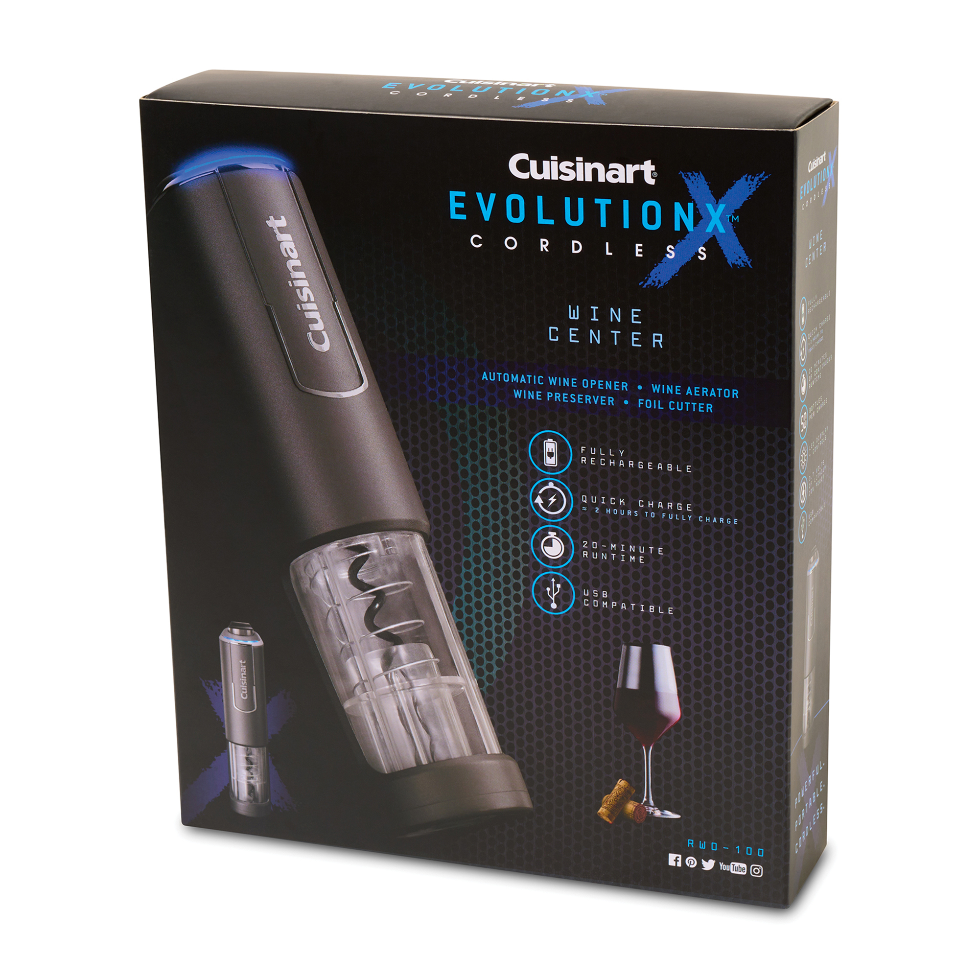 Picture of Cuisinart EvolutionX Cordless 4-in-1 Wine Opener - Charcoal Grey