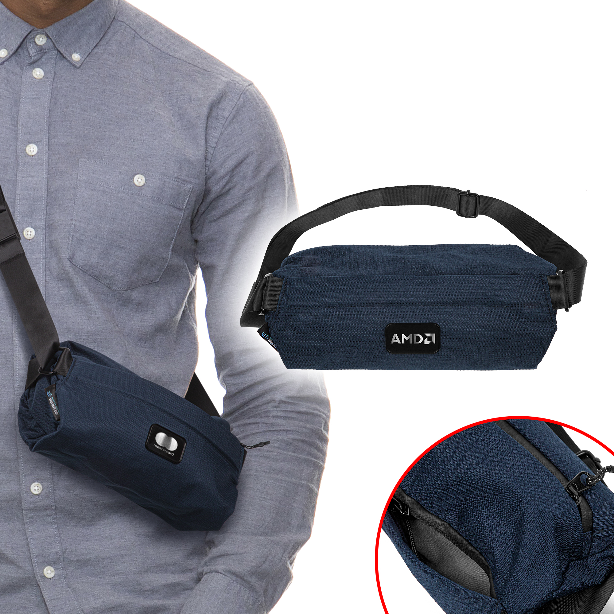Picture of Waste2Gear Recycled Ocean Plastic Fabric Sling Bag