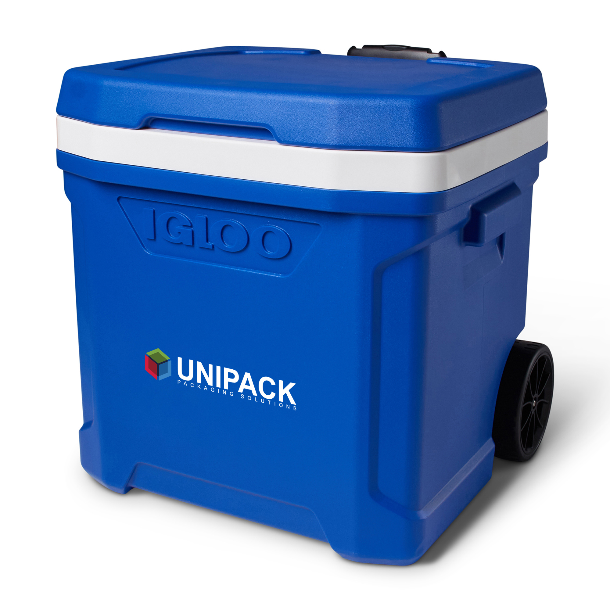 Picture of Igloo Profile II 60 Qt Roller Cooler - White-Majestic Blue