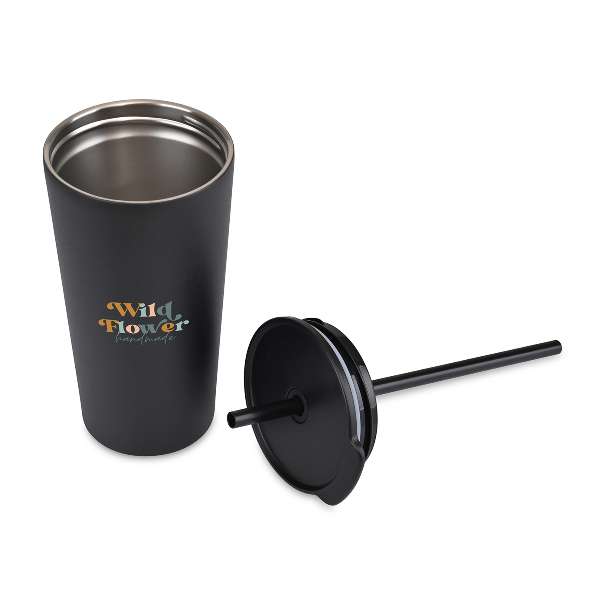 Picture of Aviana Rowan Recycled Straw Tumbler - 17 Oz. - Black