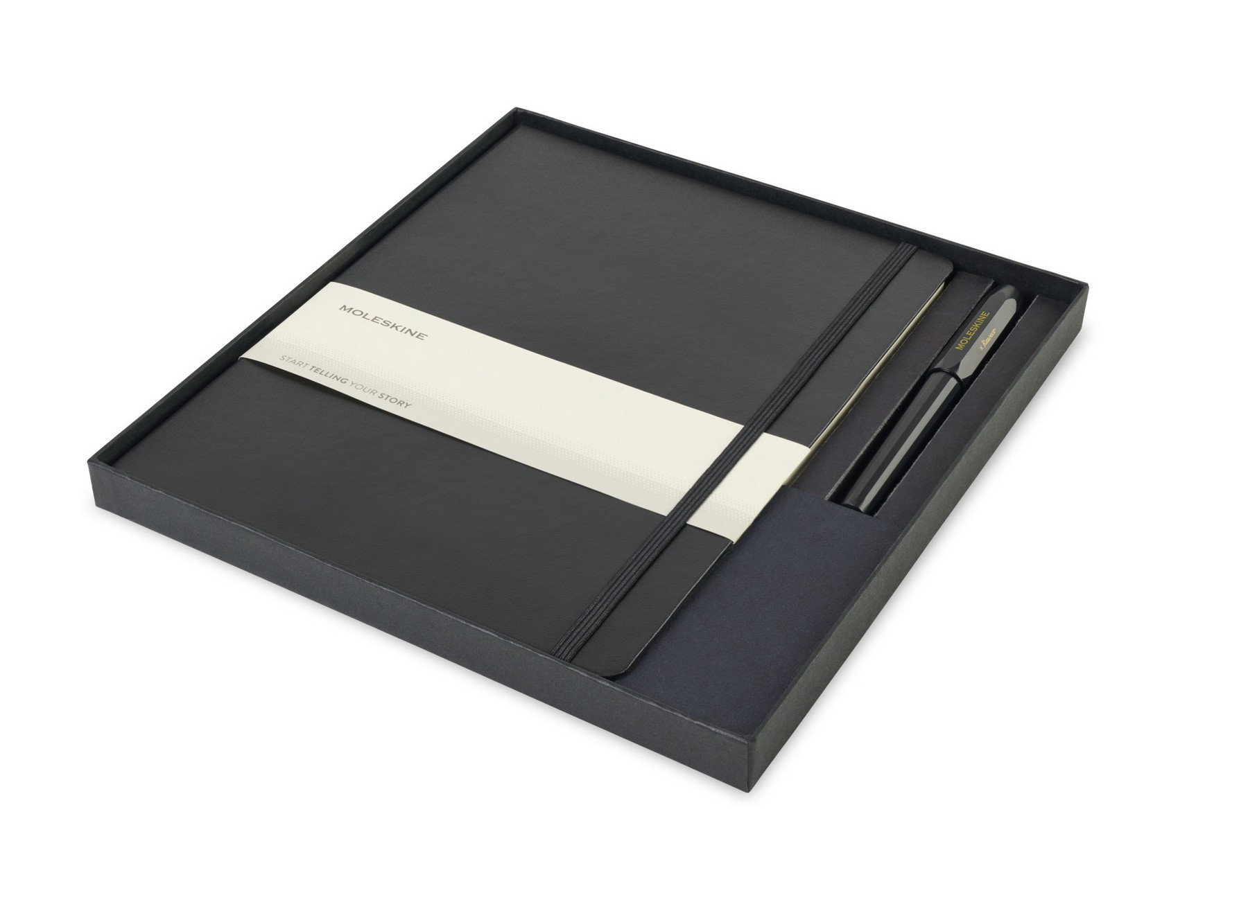 Picture of Moleskine X-Large Notebook and Kaweco Pen Gift Set - Black