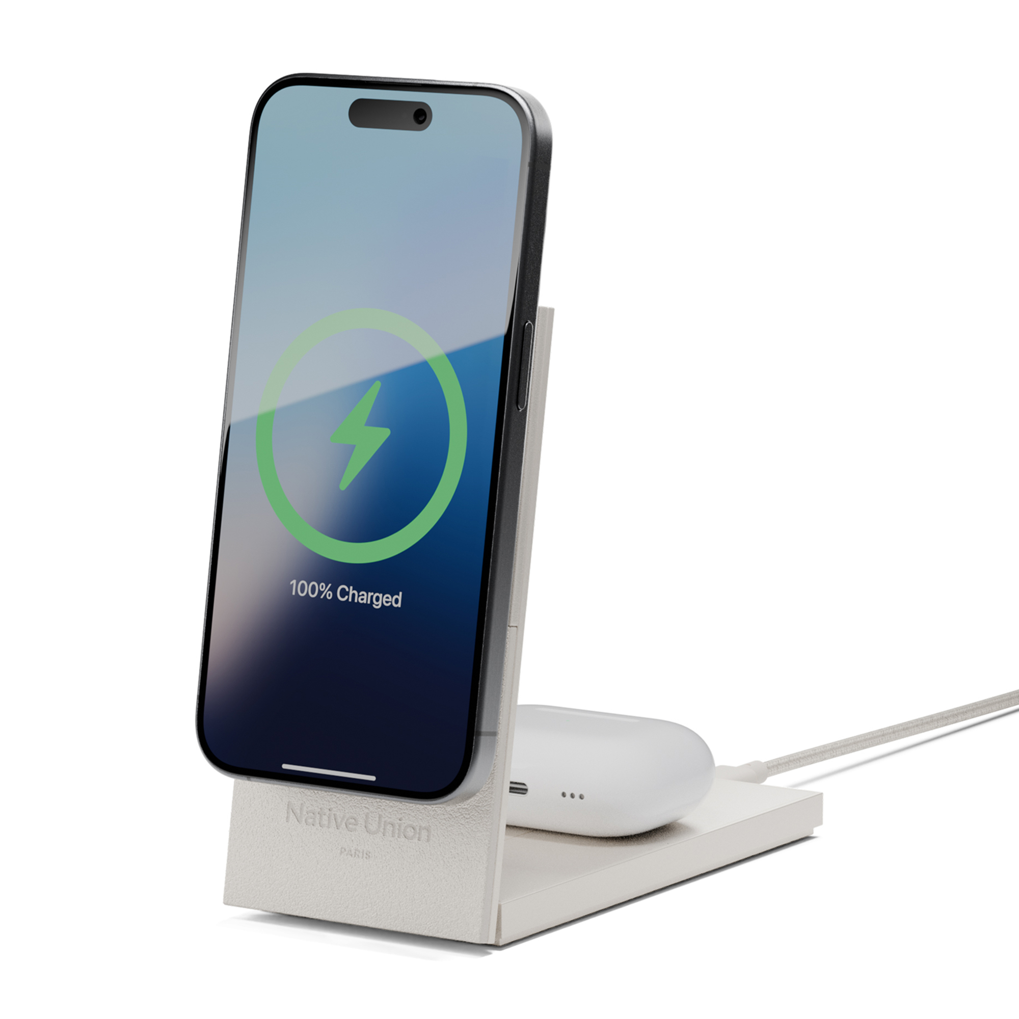 Picture of Native Union Rise 2-IN-1 Qi2 Wireless Charger - Sandstone