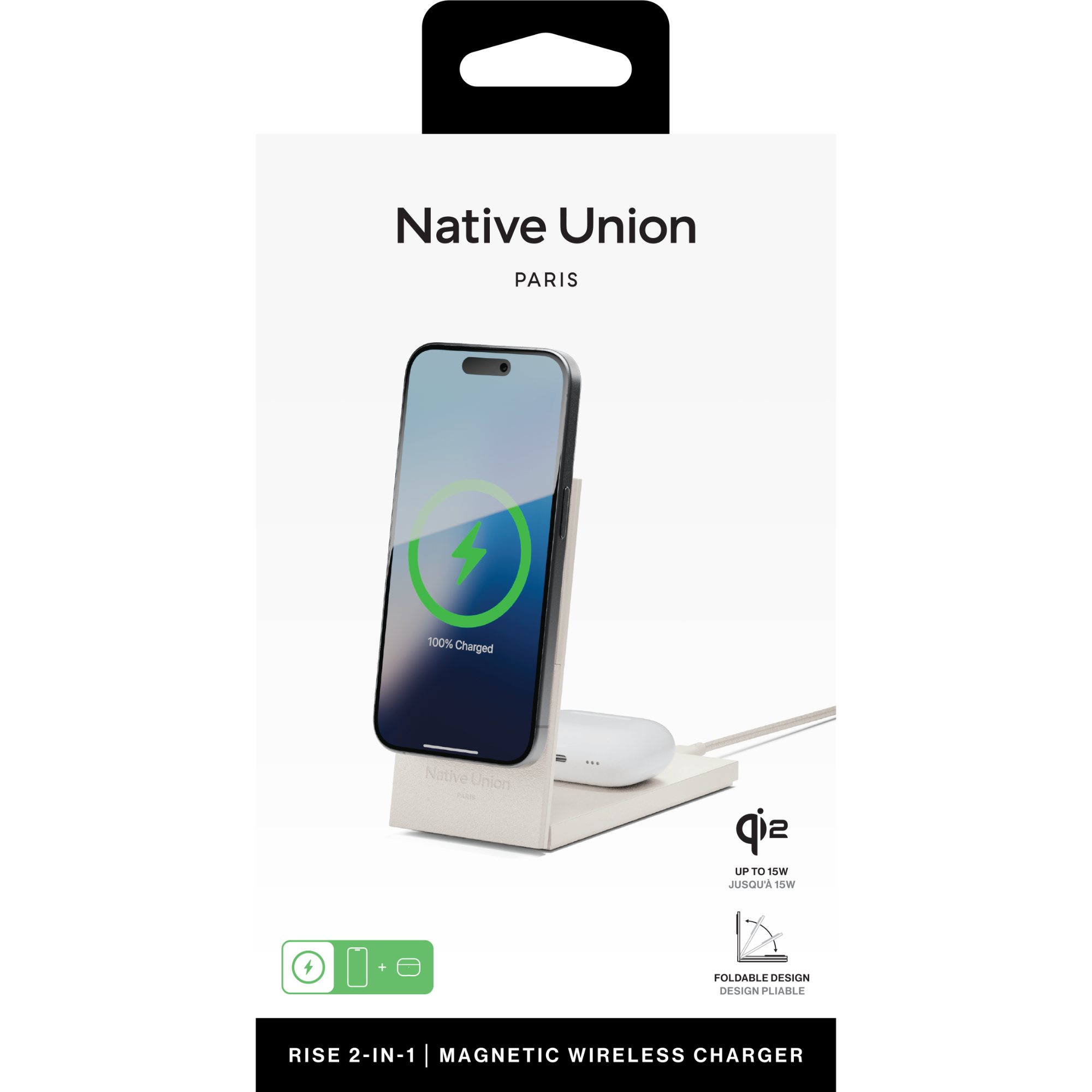 Picture of Native Union Rise 2-IN-1 Qi2 Wireless Charger - Sandstone