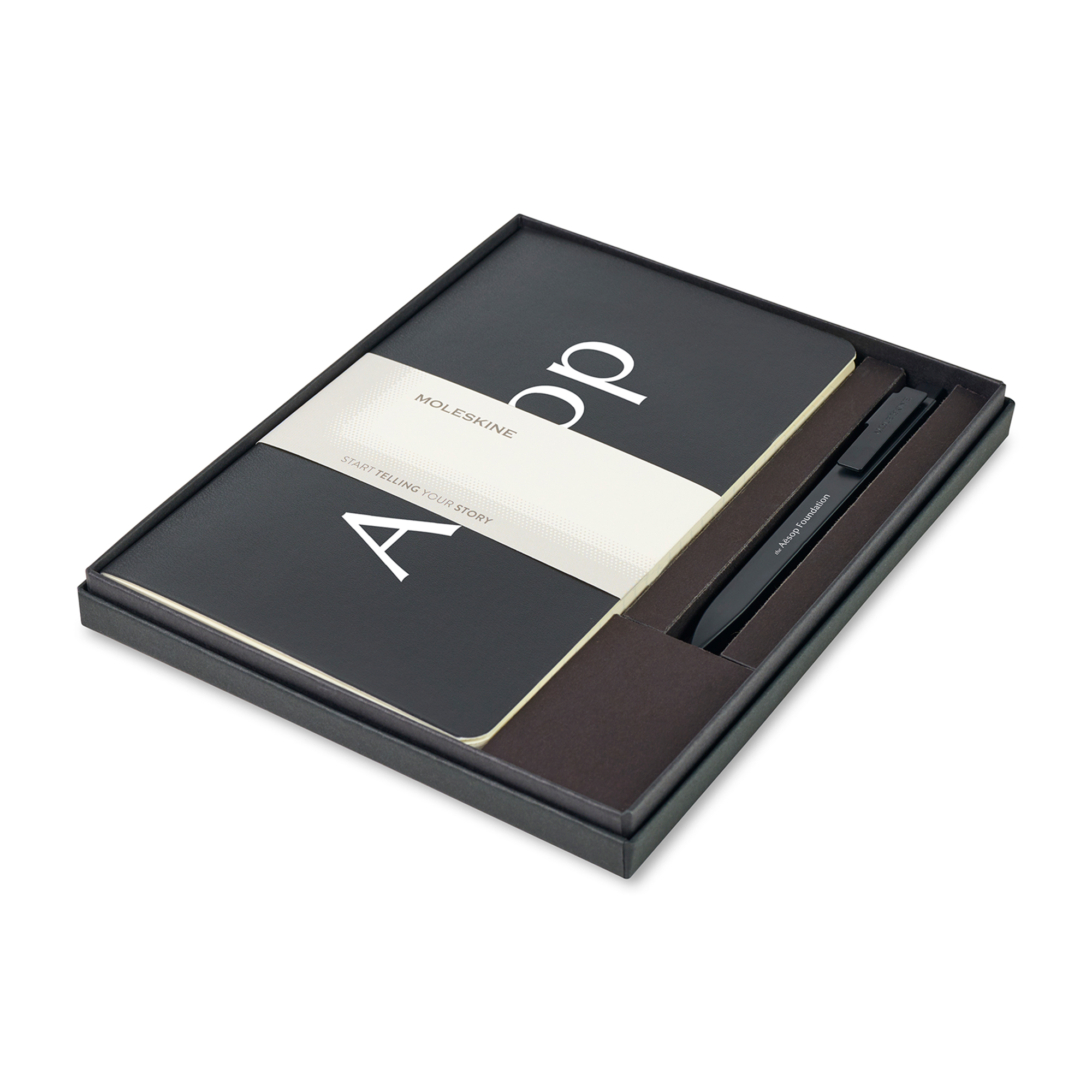Picture of Moleskine Large Volant and GO Pen Gift Set - Black