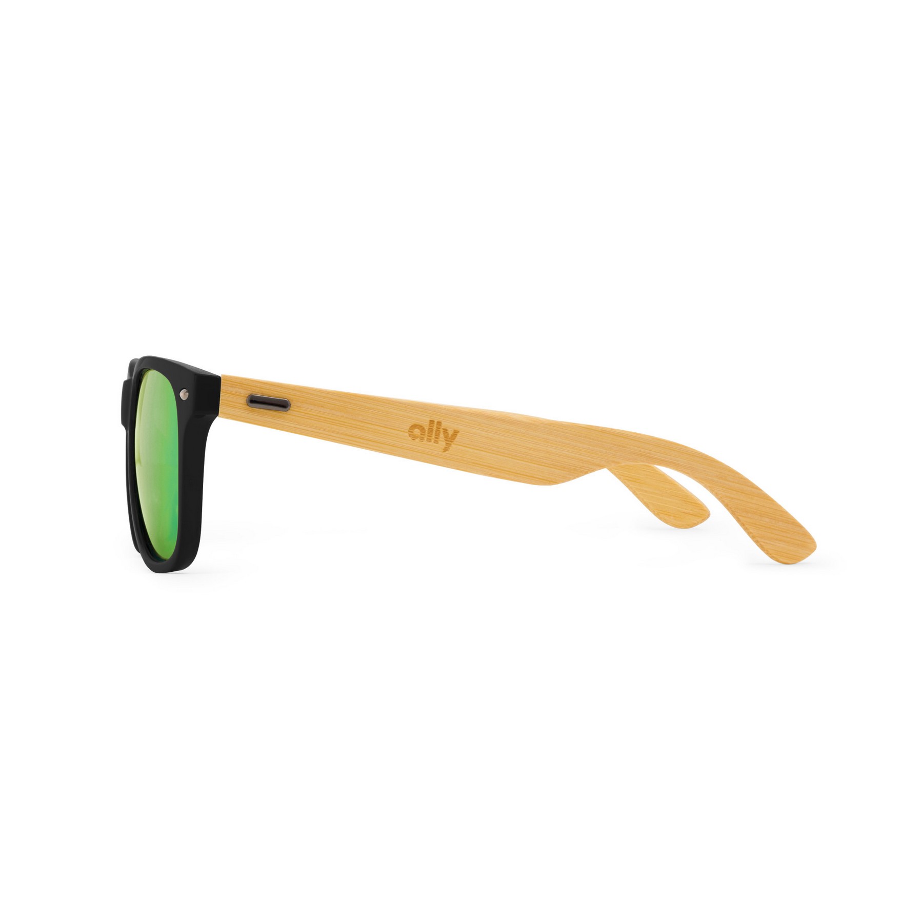 Picture of CapeShades Recycled Bamboo Sunglasses Black Frame - Green