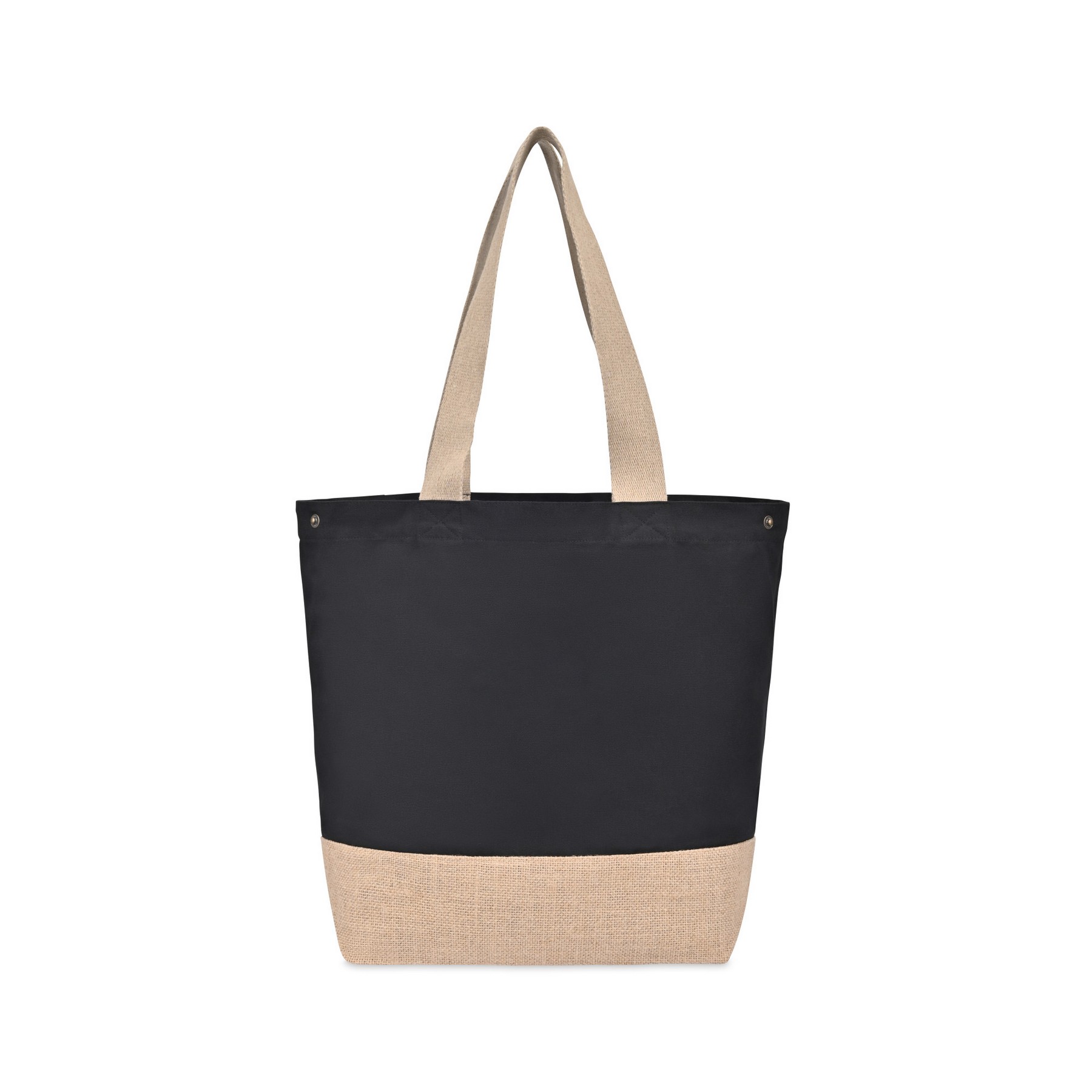 Picture of Recycled Cotton Canvas Jute Tote - AWARE - Black