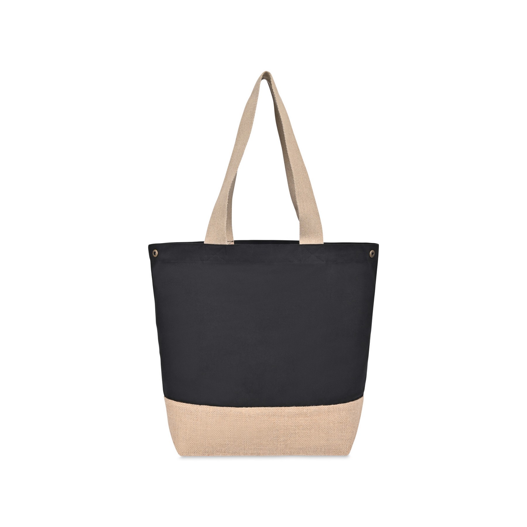Picture of Recycled Cotton Canvas Jute Tote - AWARE - Black