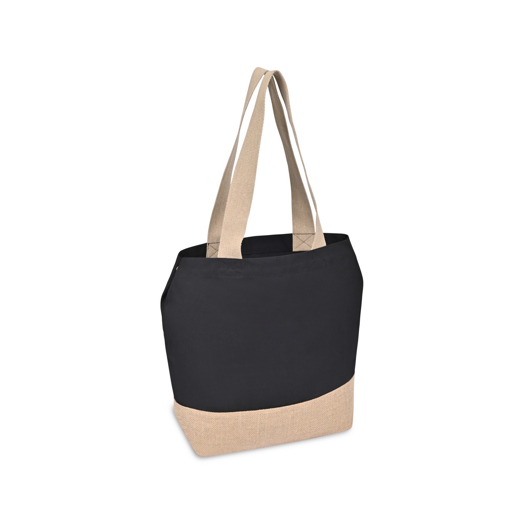 Picture of Recycled Cotton Canvas Jute Tote - AWARE - Black