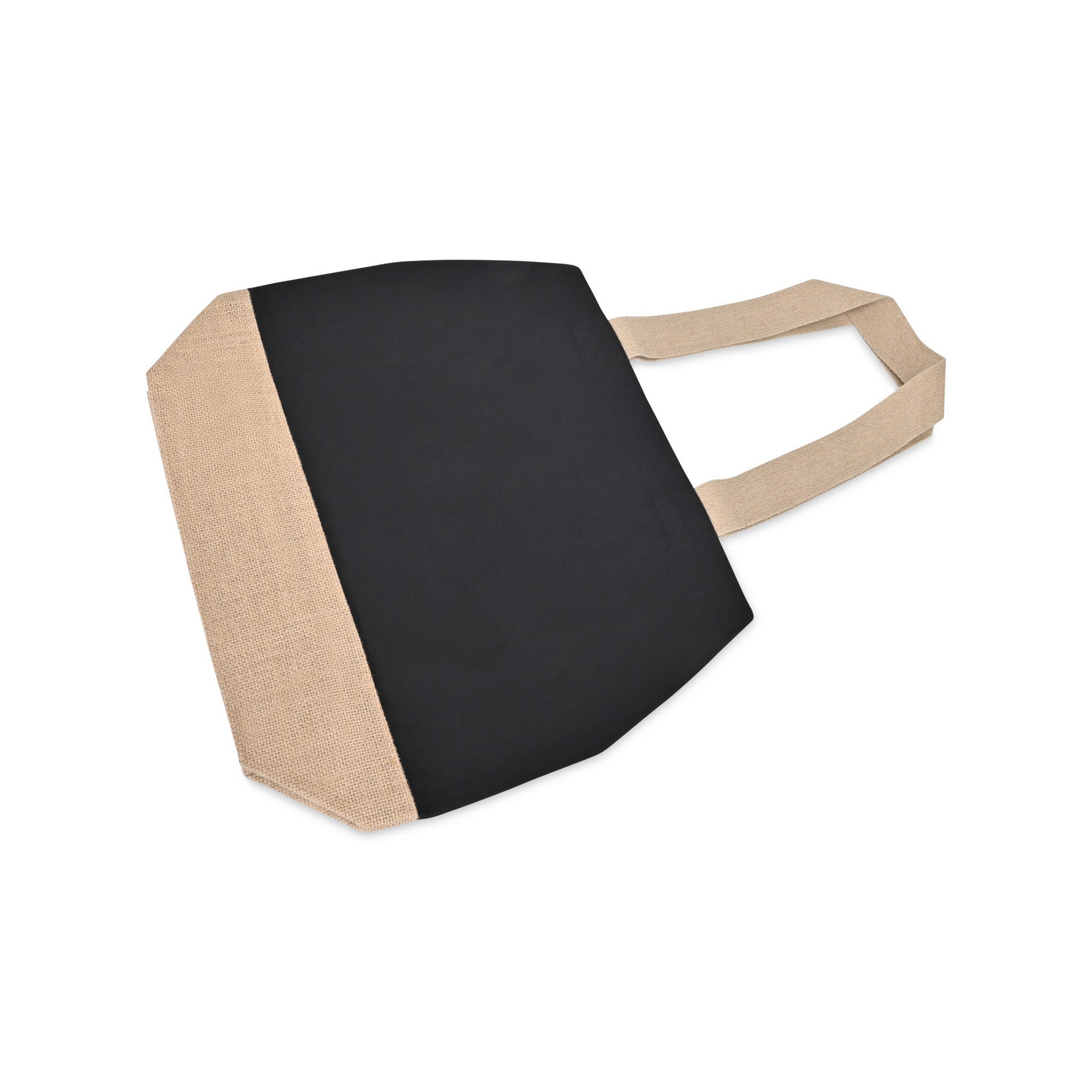 Picture of Recycled Cotton Canvas Jute Tote - AWARE - Black