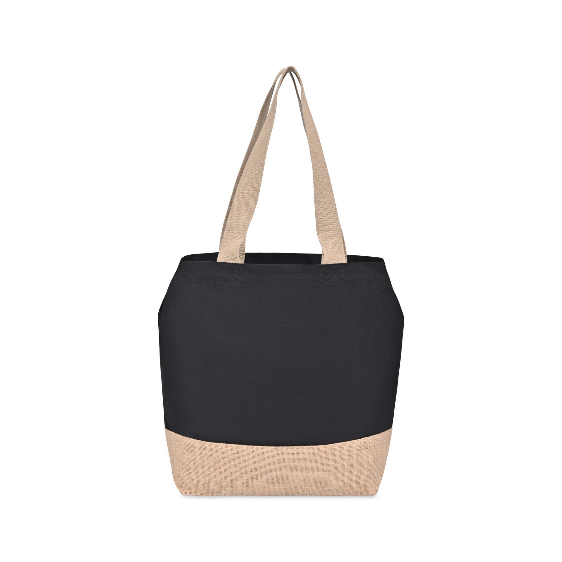 Picture of Recycled Cotton Canvas Jute Tote - AWARE - Black