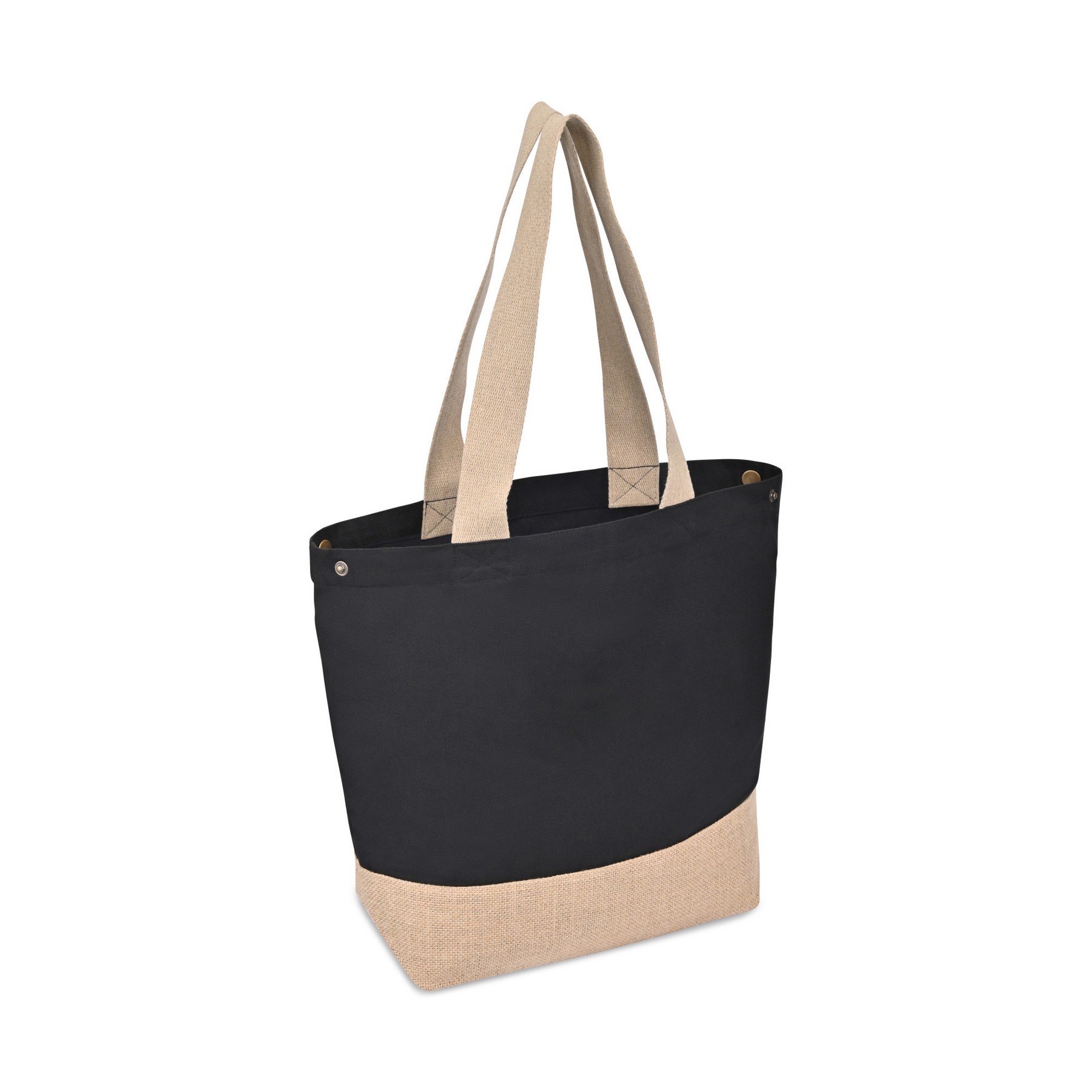 Picture of Recycled Cotton Canvas Jute Tote - AWARE - Black