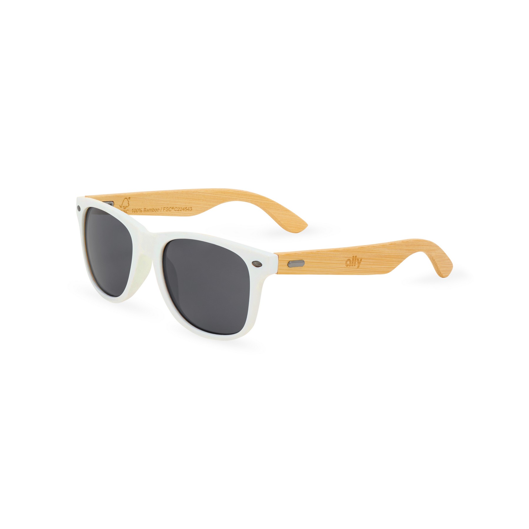 Picture of CapeShades Recycled Bamboo Sunglasses White Frame - Black