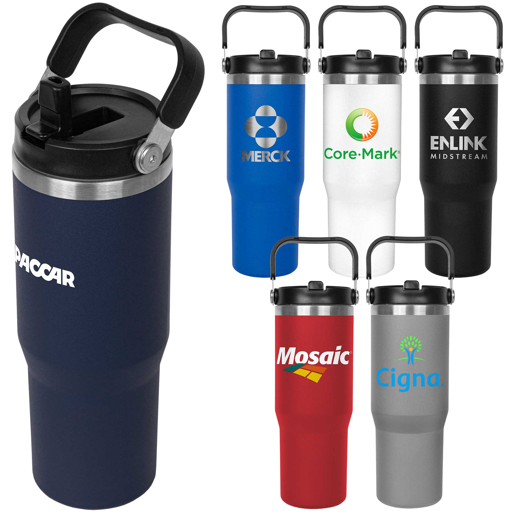 Picture of 30 Oz. Stainless Steel Insulated Mug w/Handle & Built-In Straw