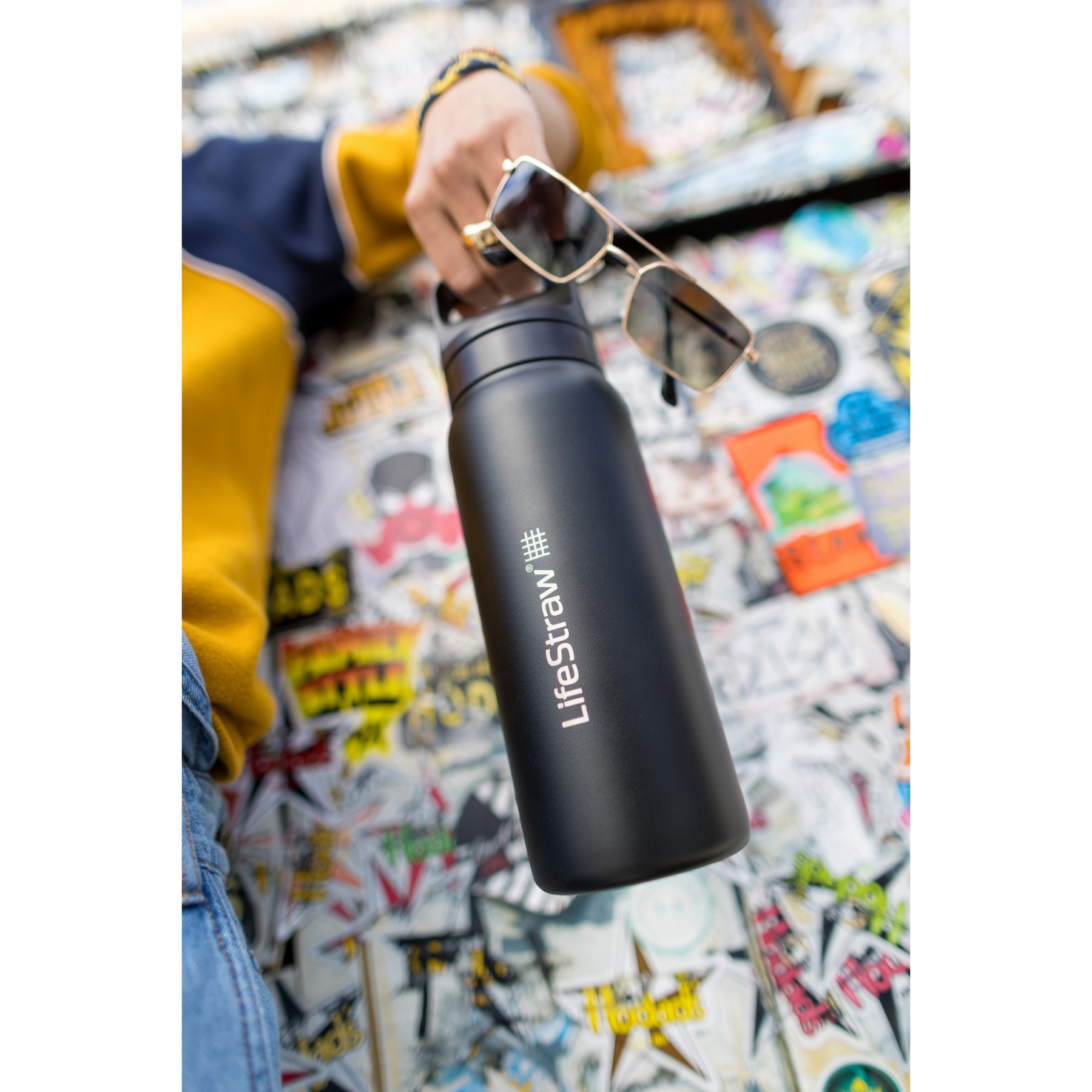 Picture of LifeStraw Go Series Bottle - 24 Oz (Stainless) - Nordic Noir