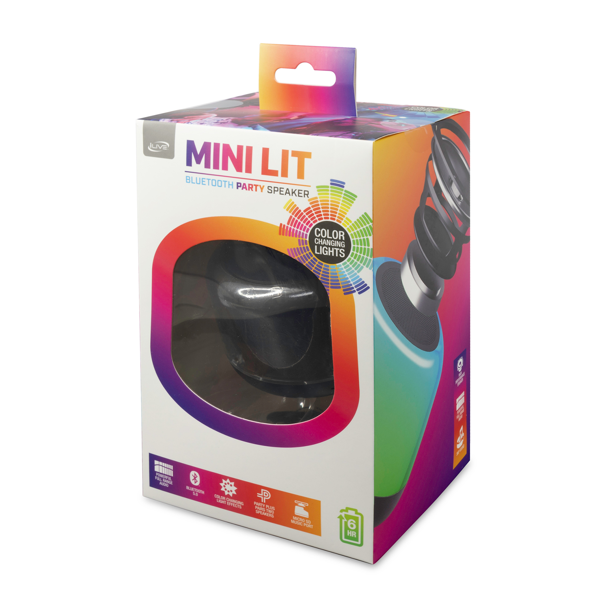 Picture of iLive Mini Lit Bluetooth Party Speaker - Black