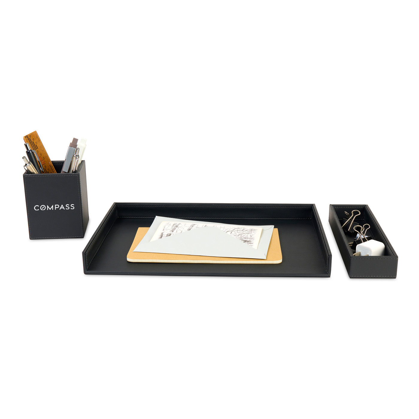 Picture of Easton 3 Piece Desktop Organizer Set - Black