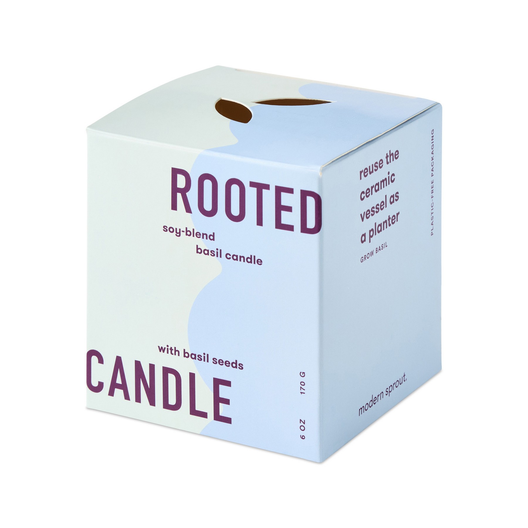 Picture of Modern Sprout Rooted Candle - Blue-Basil
