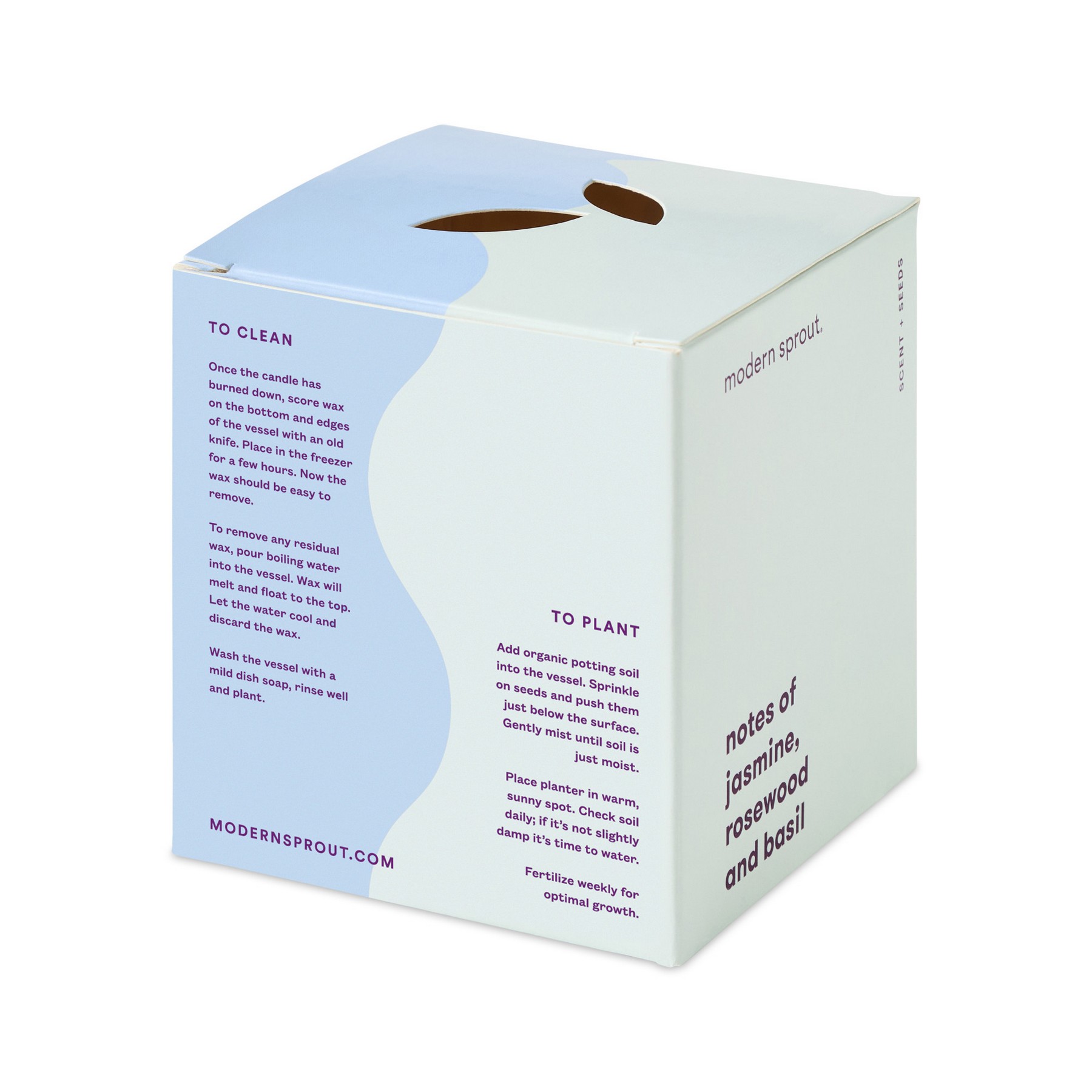 Picture of Modern Sprout Rooted Candle - Blue-Basil