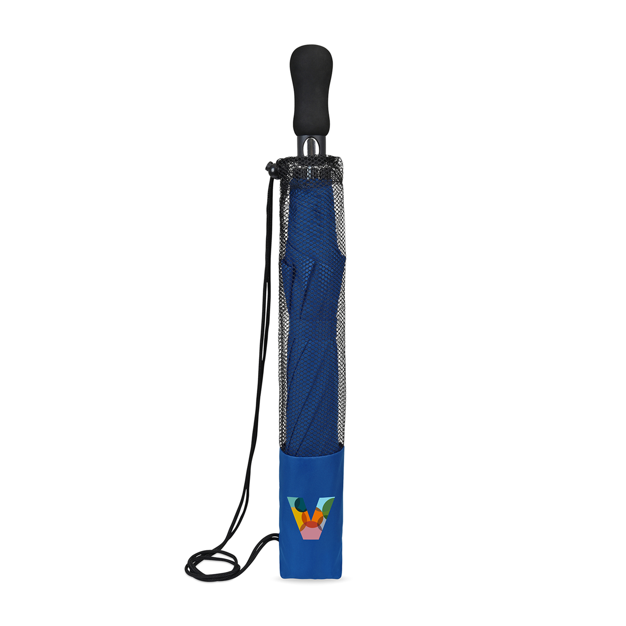 Picture of Elements 58" Recycled rPET Auto Open Travel Folding Umbrella - Royal Blue