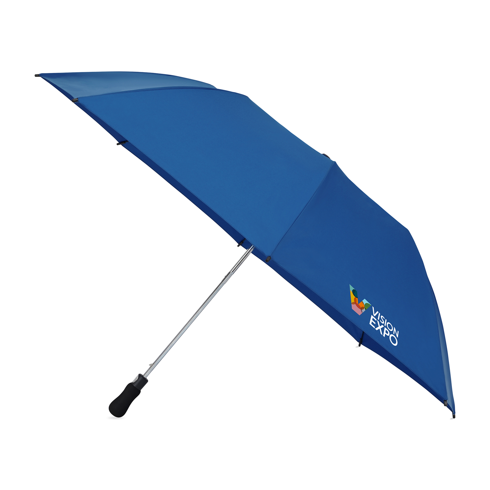 Picture of Elements 58" Recycled rPET Auto Open Travel Folding Umbrella - Royal Blue