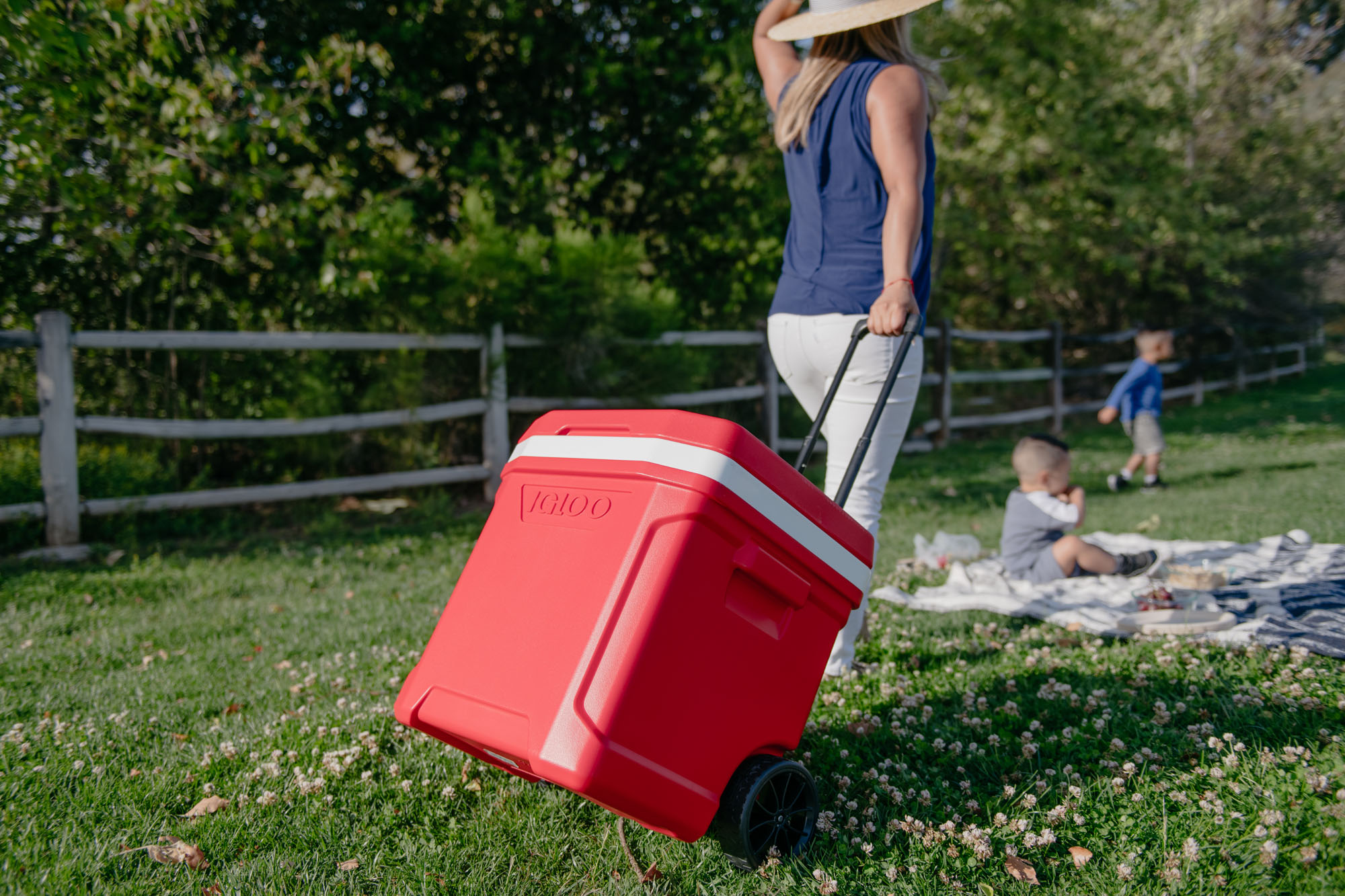 Picture of Igloo Profile II 28 Qt Roller Cooler - White-Red Star