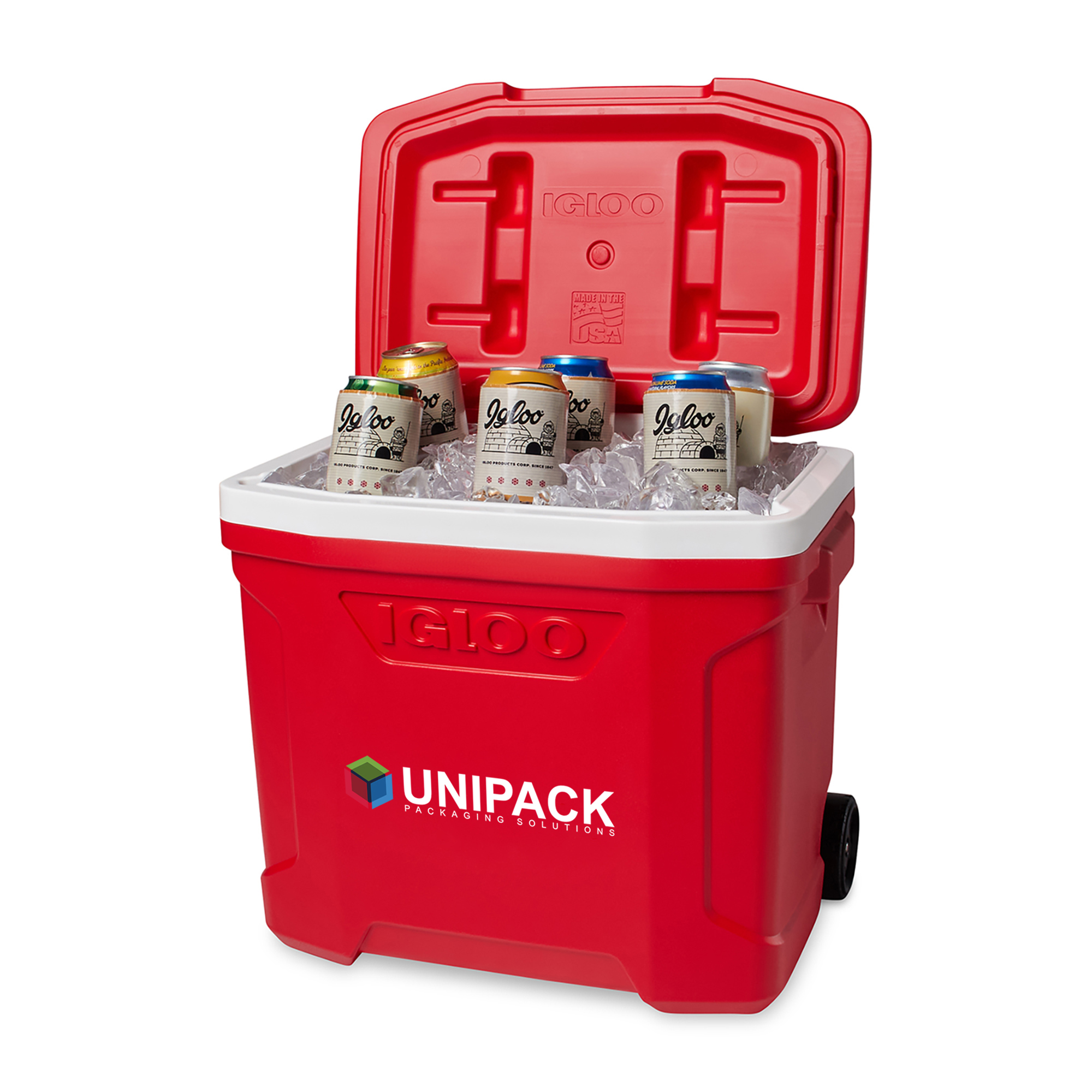 Picture of Igloo Profile II 28 Qt Roller Cooler - White-Red Star