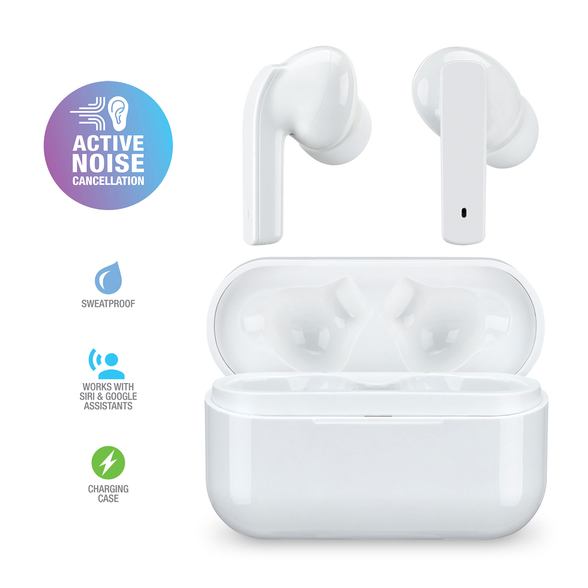 Picture of iLive Truly Wireless Earbuds with Active Noise Canceling - White