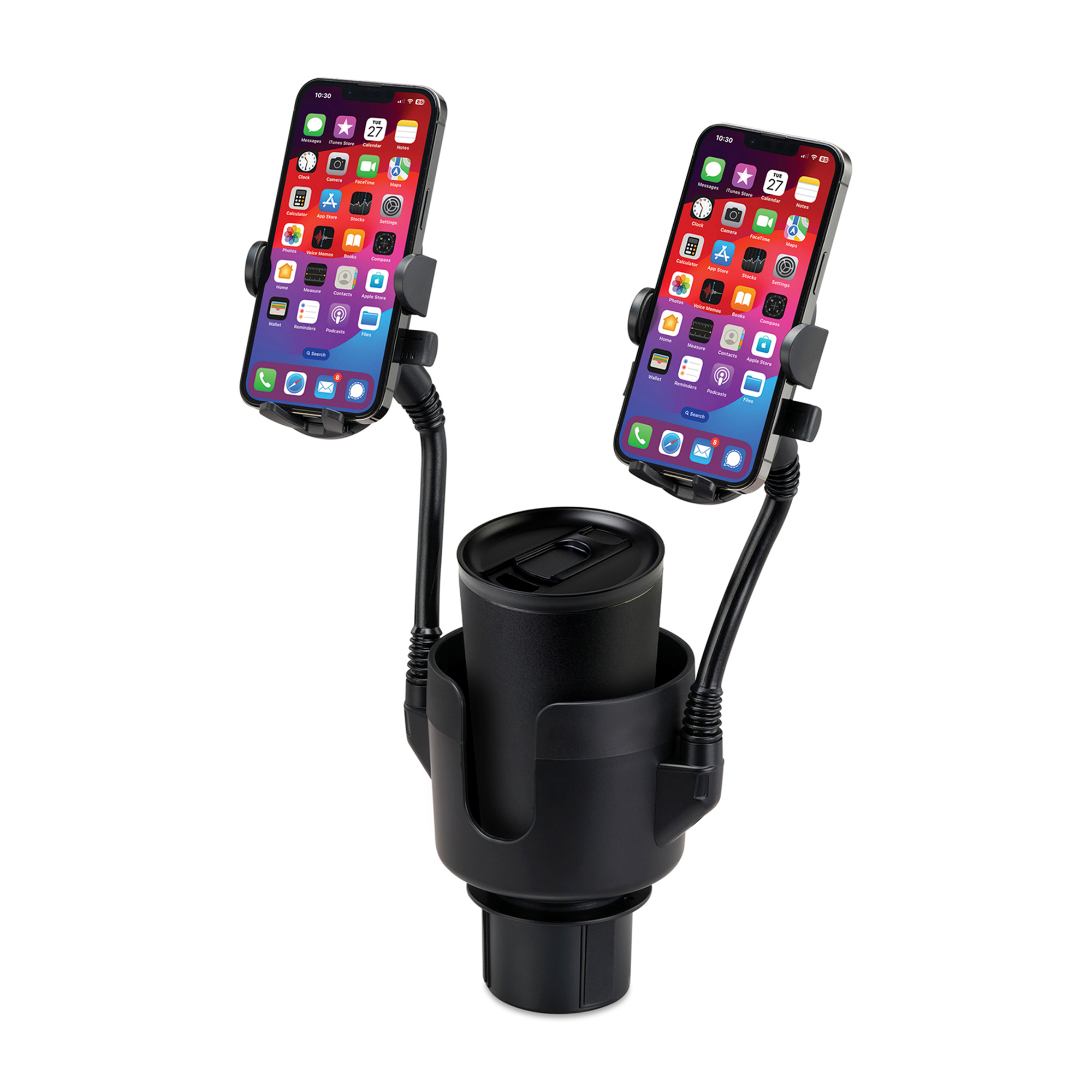 Picture of iLive Cup Holder with Dual Mobile Phone Mount - Black