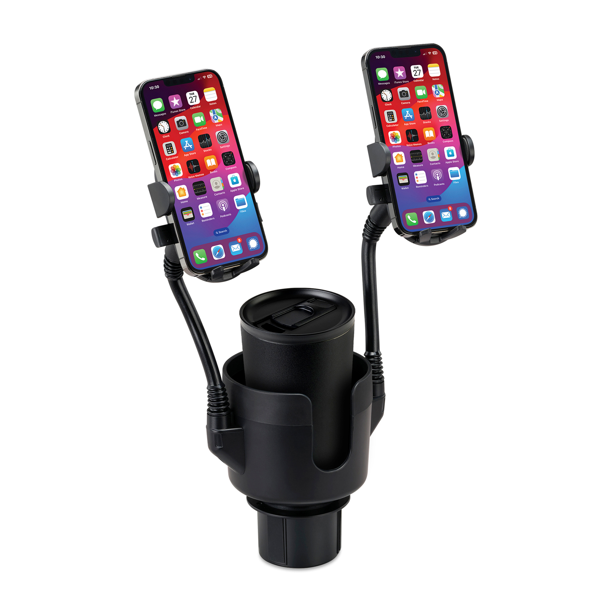 Picture of iLive Cup Holder with Dual Mobile Phone Mount - Black
