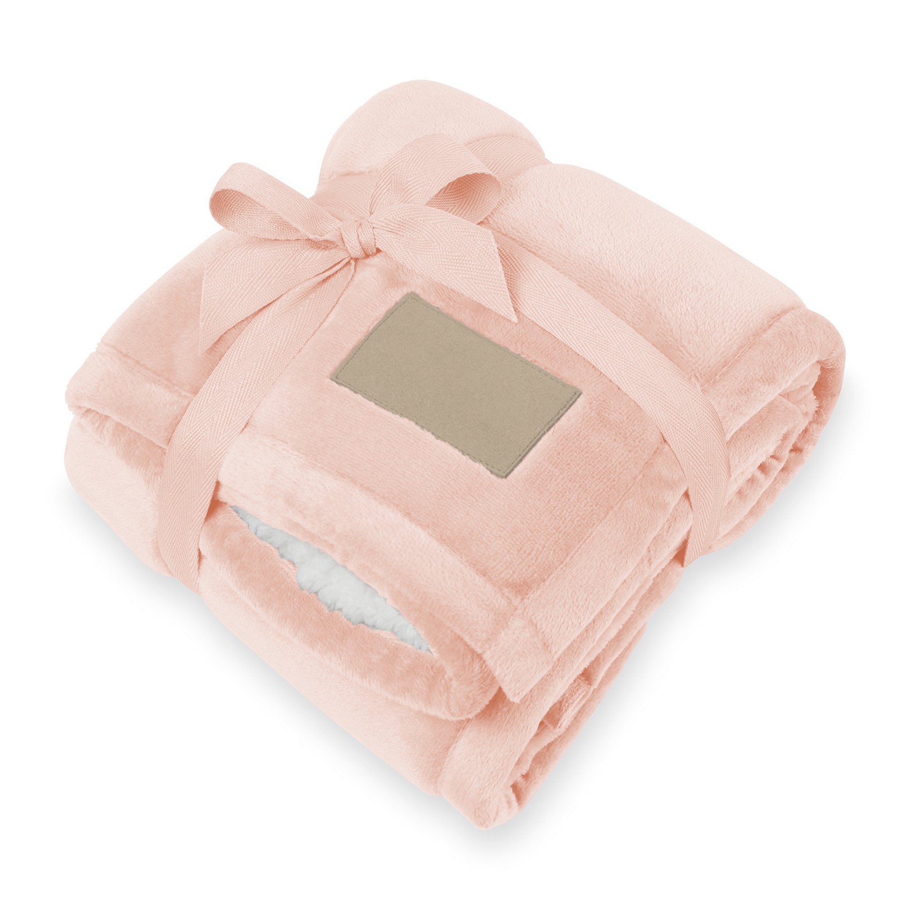 Picture of Minkie Sherpa Recycled Polyester Baby Blanket - Petal Pink