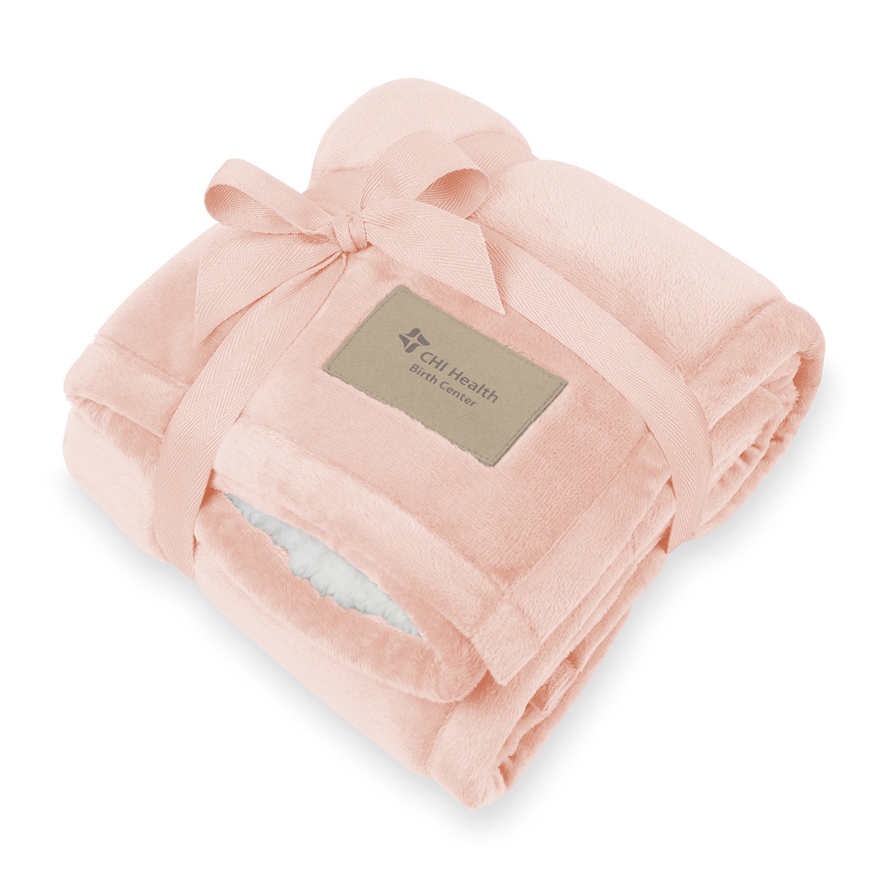 Picture of Minkie Sherpa Recycled Polyester Baby Blanket - Petal Pink