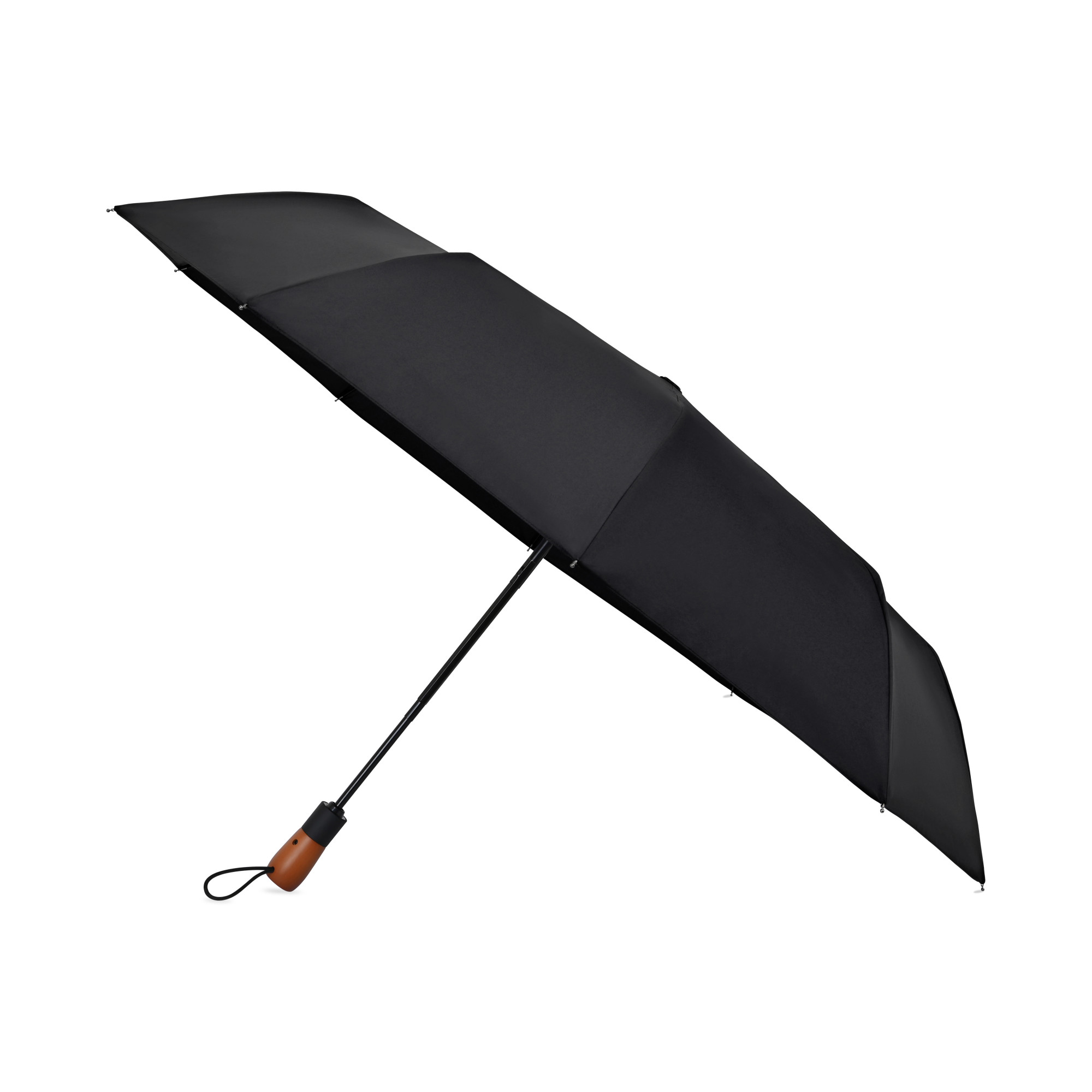 Picture of Elements 46" Recycled rPET Auto Open/Close Folding Umbrella - Black