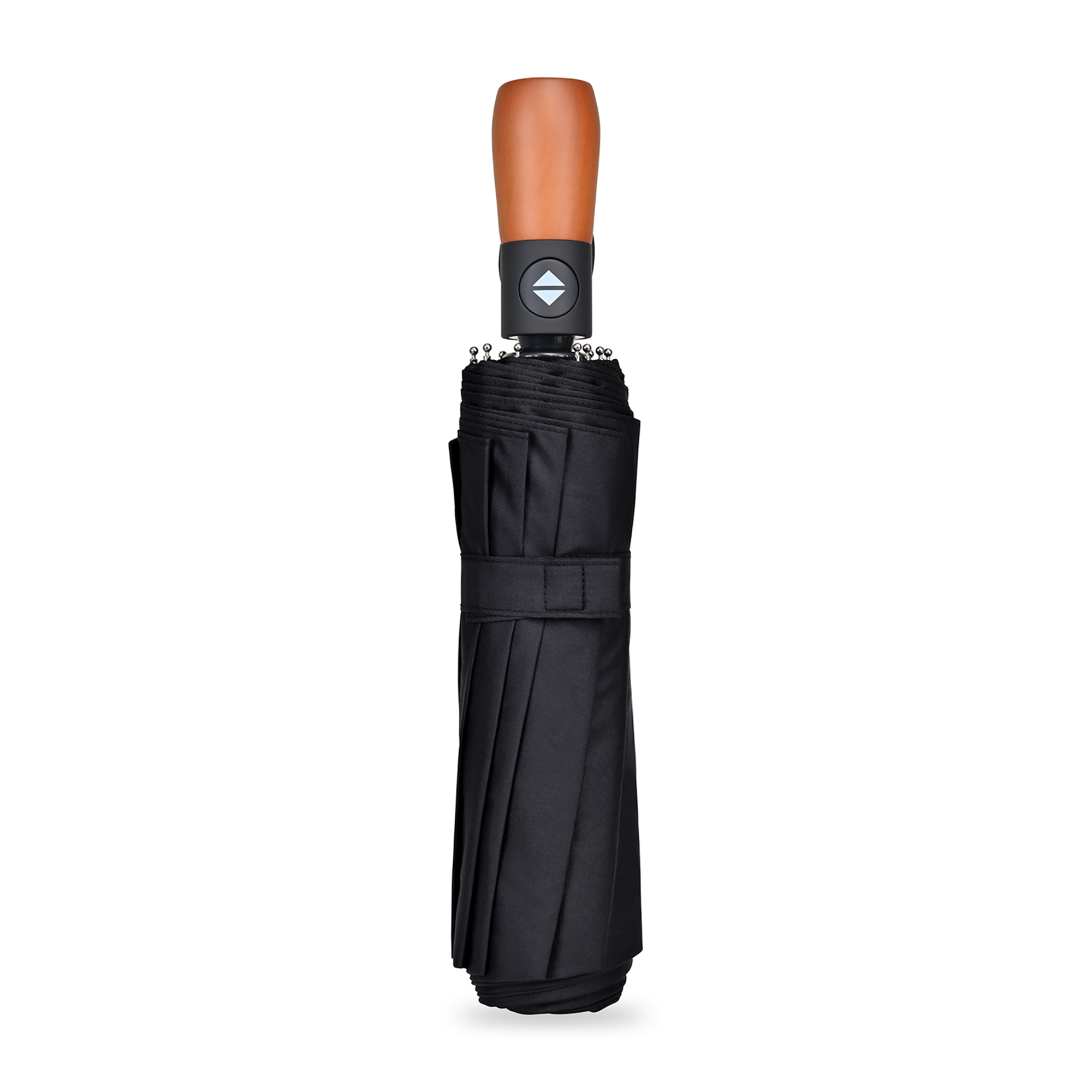Picture of Elements 46" Recycled rPET Auto Open/Close Folding Umbrella - Black